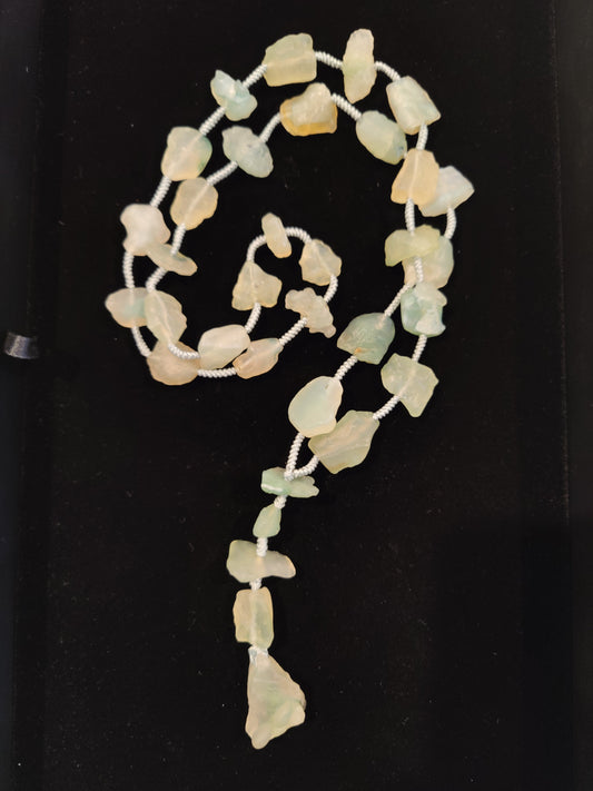 Gobi Desert Green Moss Agate Raw Stone Necklace and Pendant