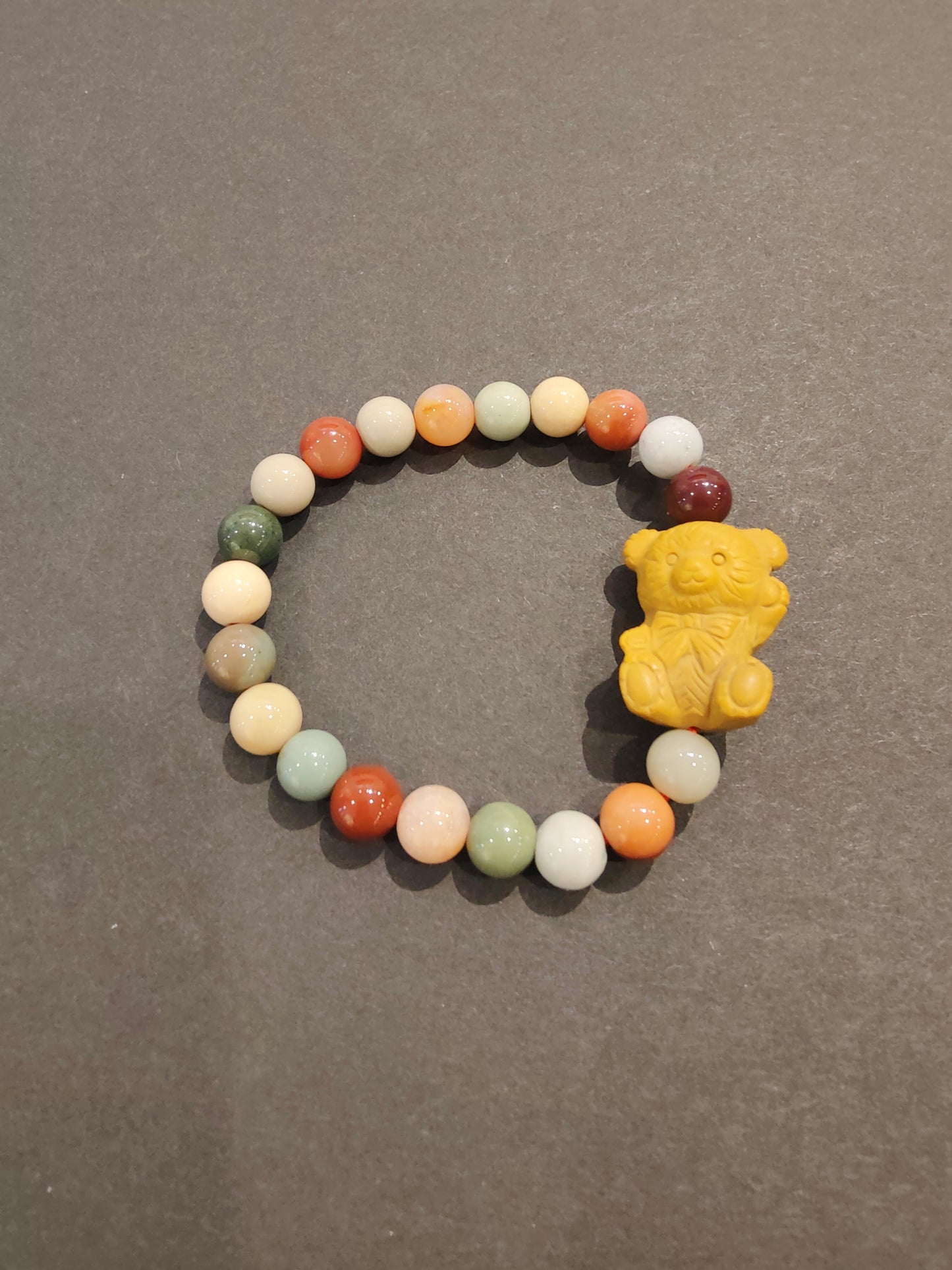 Jasper Multi-Color Bead Bracelet with Animal Charm