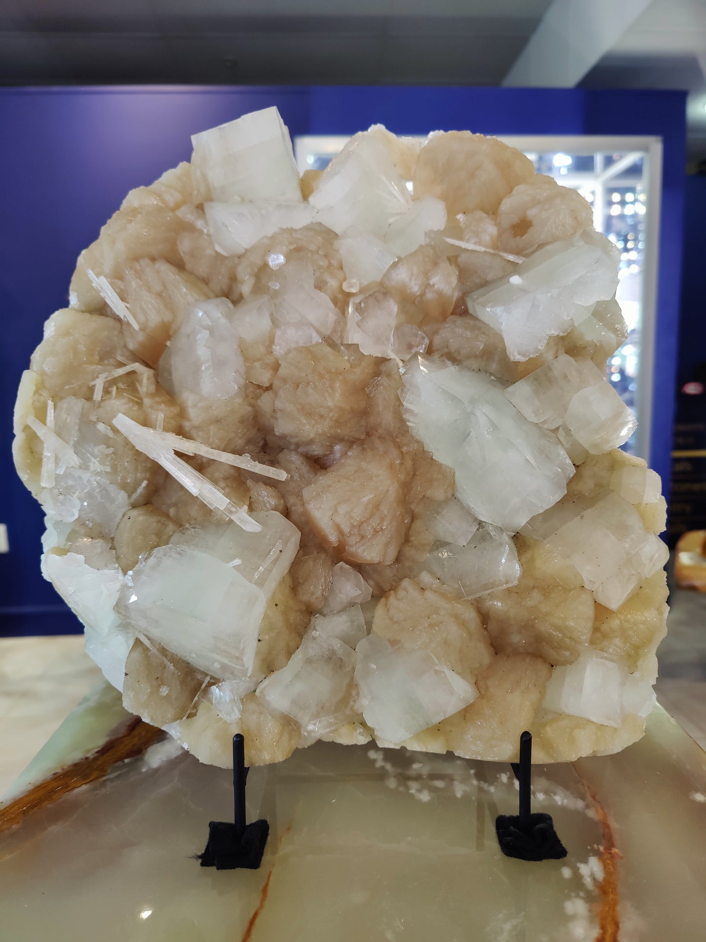 Clear Apophyllite Cubes with Stilbite & Scolecite Cabinet Specimen 7,245g