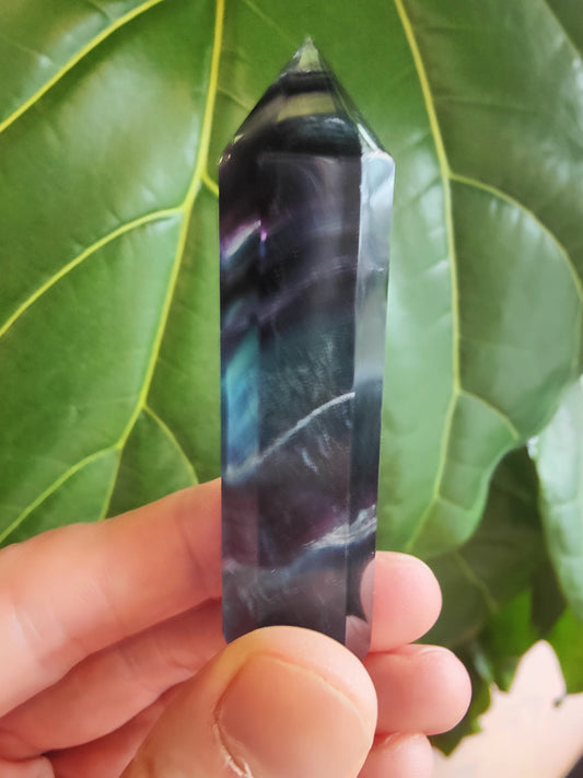 Polished Multi-Color Fluorite Tower 3"