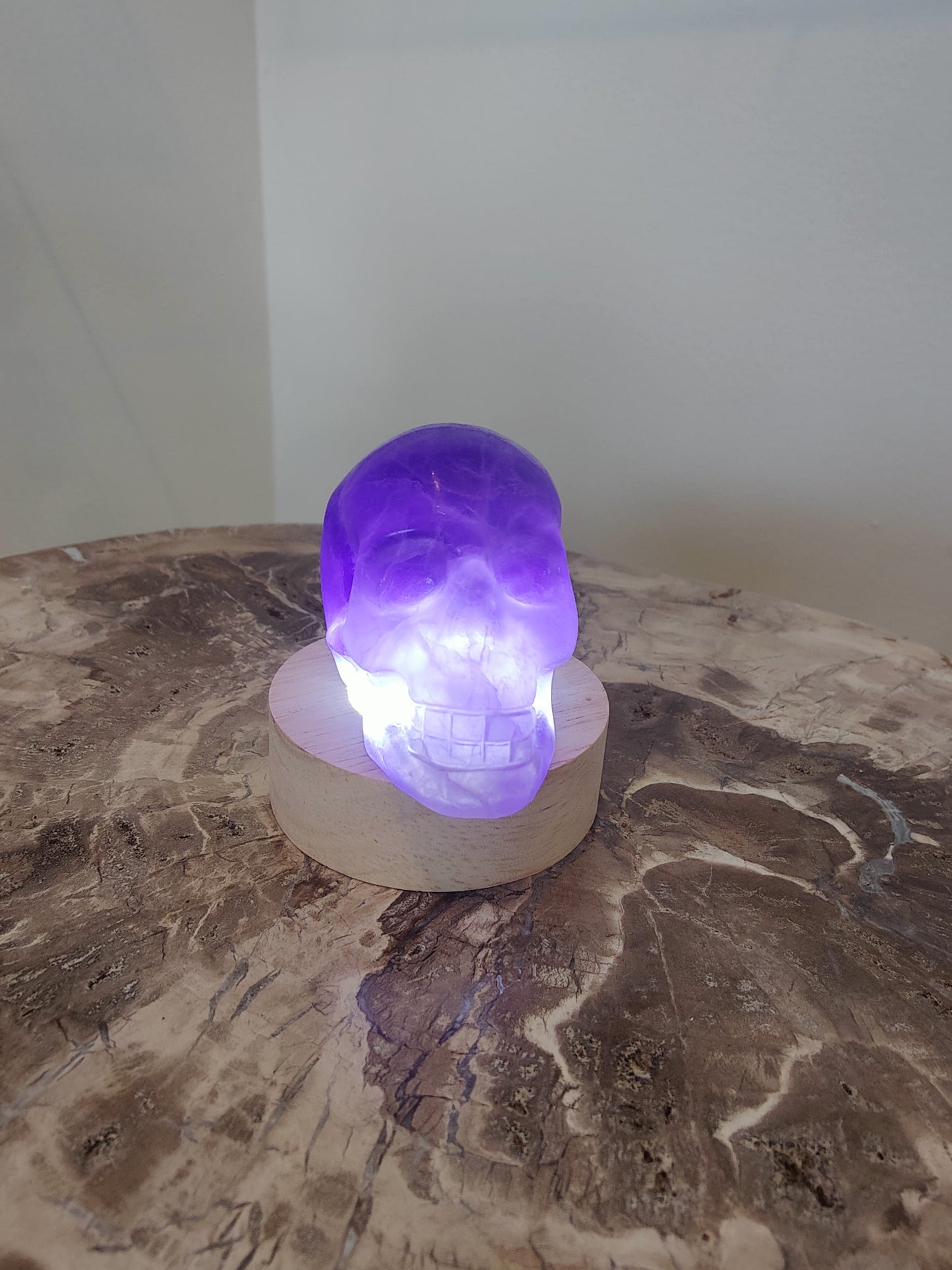 Purple Fluorite Skull Sculpture