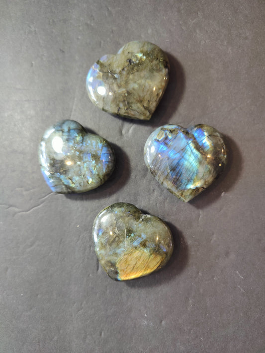 Labradorite Carved & Polished Heart