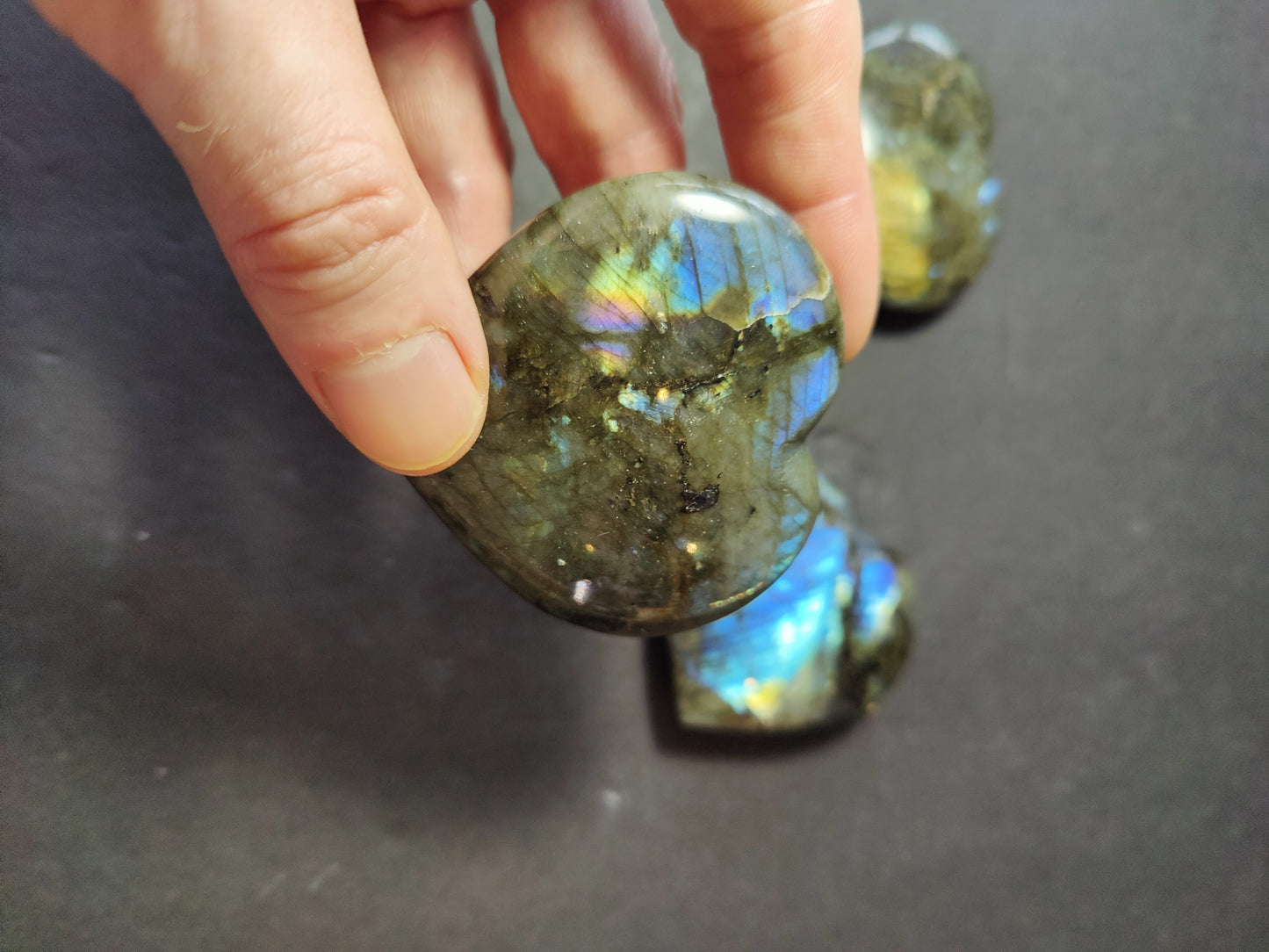 Labradorite Carved & Polished Heart