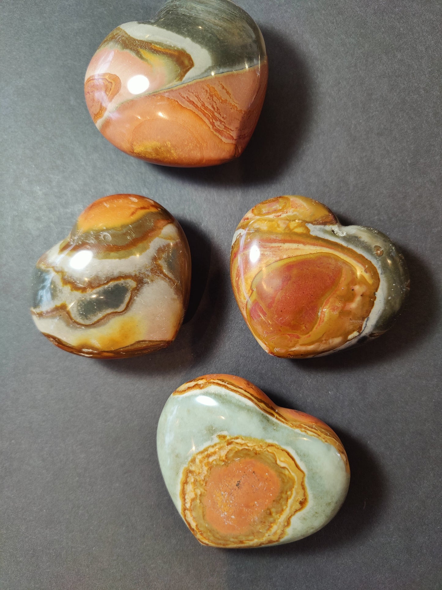 Polychrome Jasper Carved & Polished Heart