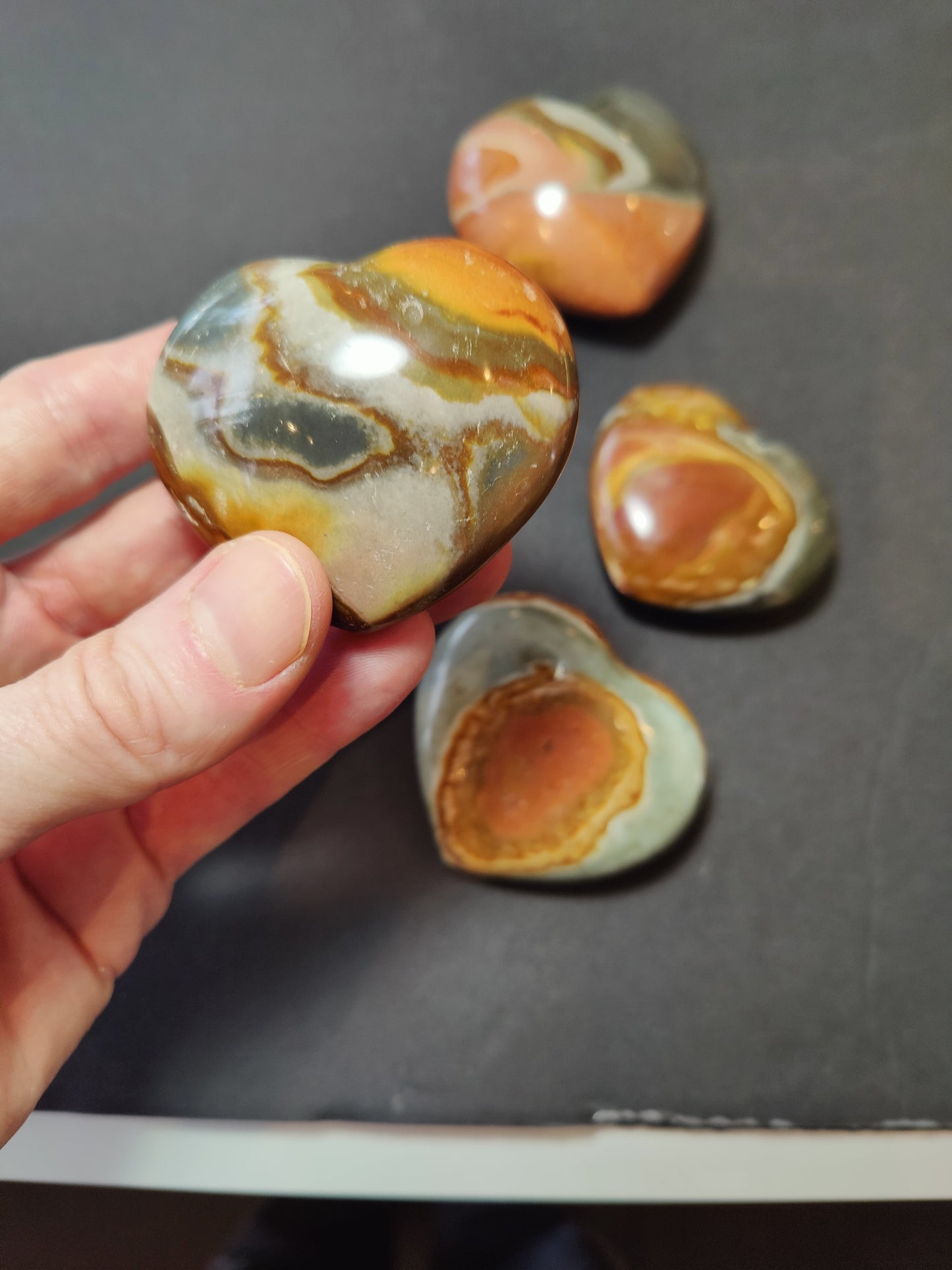 Polychrome Jasper Carved & Polished Heart