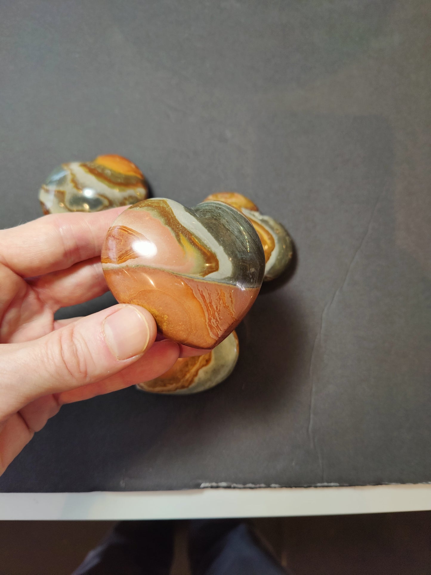 Polychrome Jasper Carved & Polished Heart