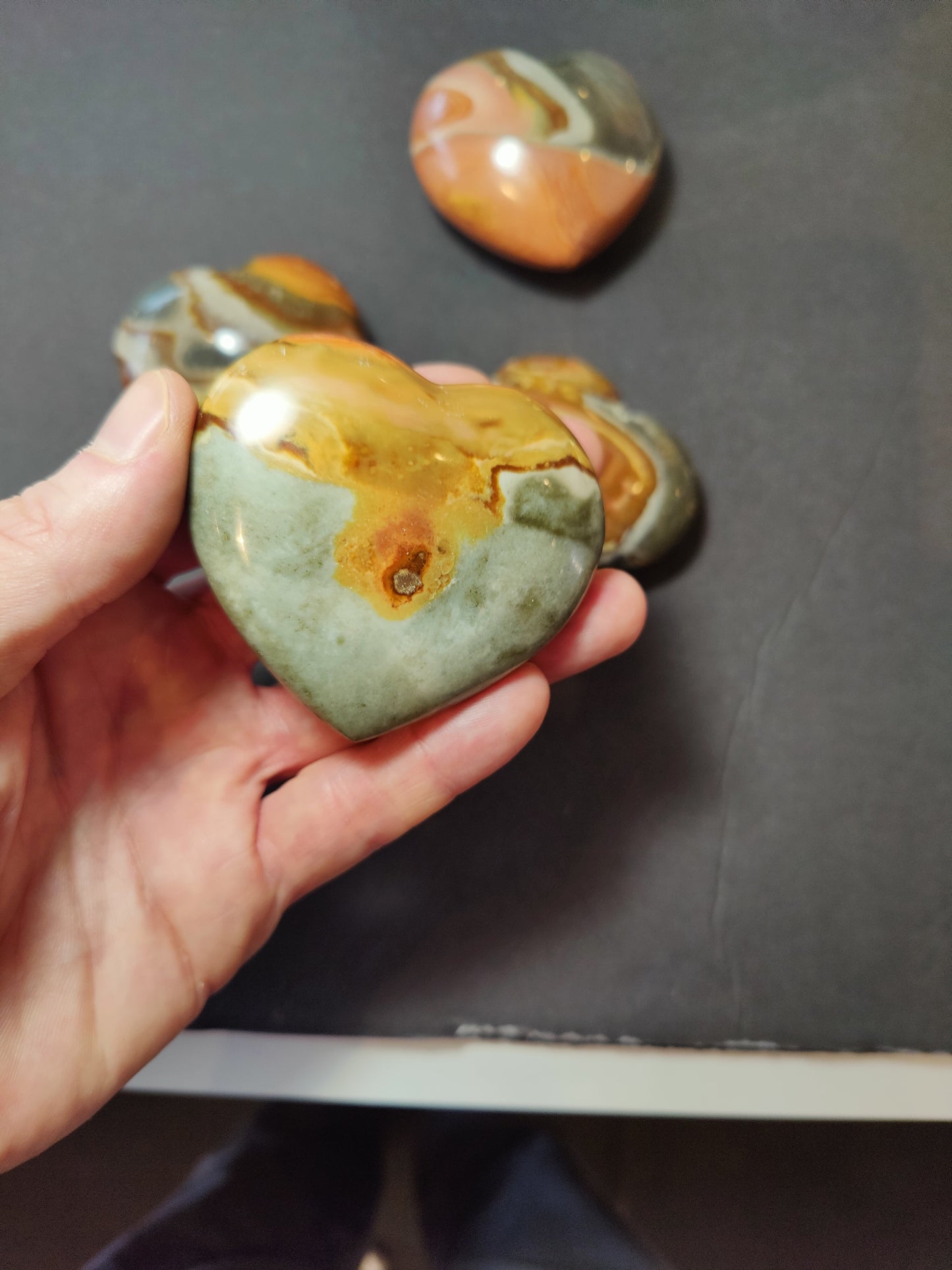 Polychrome Jasper Carved & Polished Heart