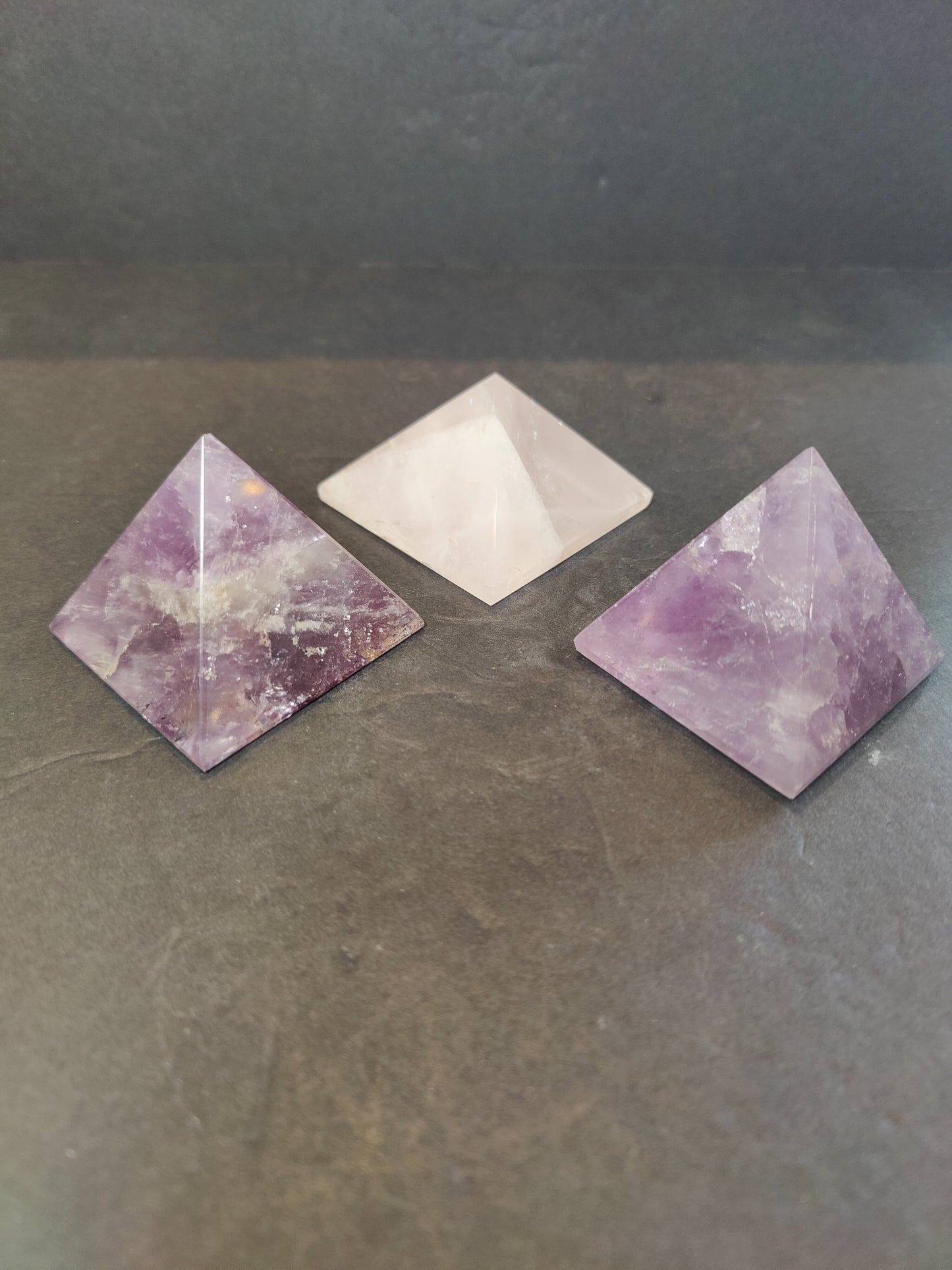 Crystal Polished Pyramid Sculpture Assorted Stones