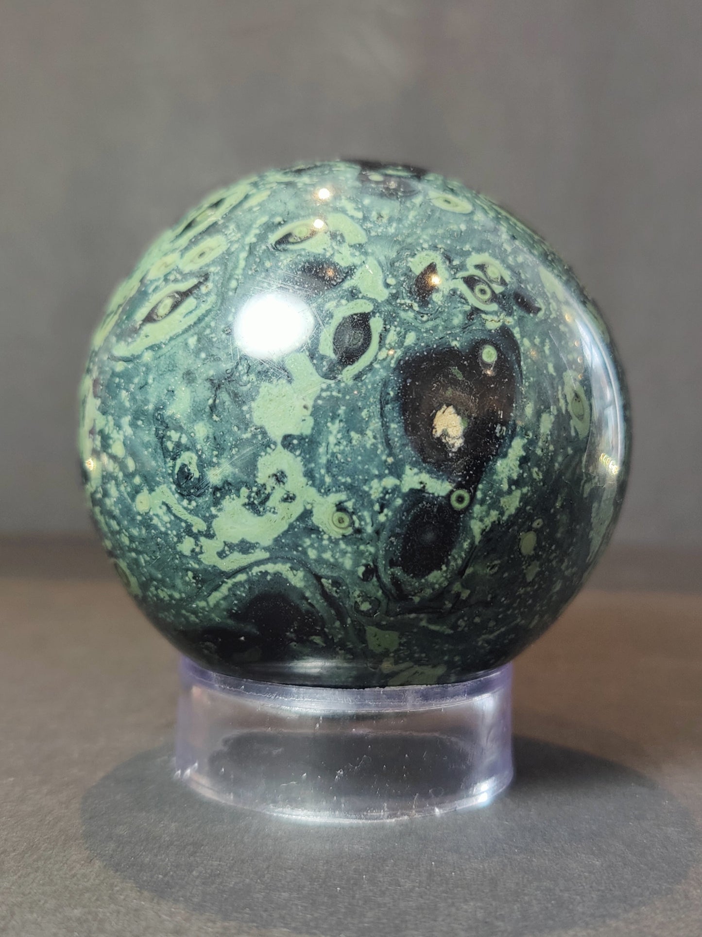 Kambaba (Crocodile) Jasper Polished Sphere Sculpture