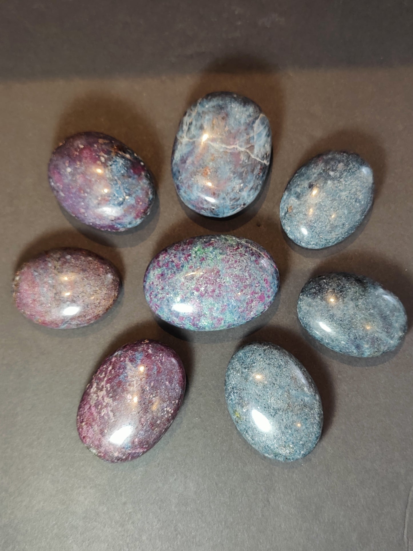 Ruby Kyanite Polished Spheres & Palmstones