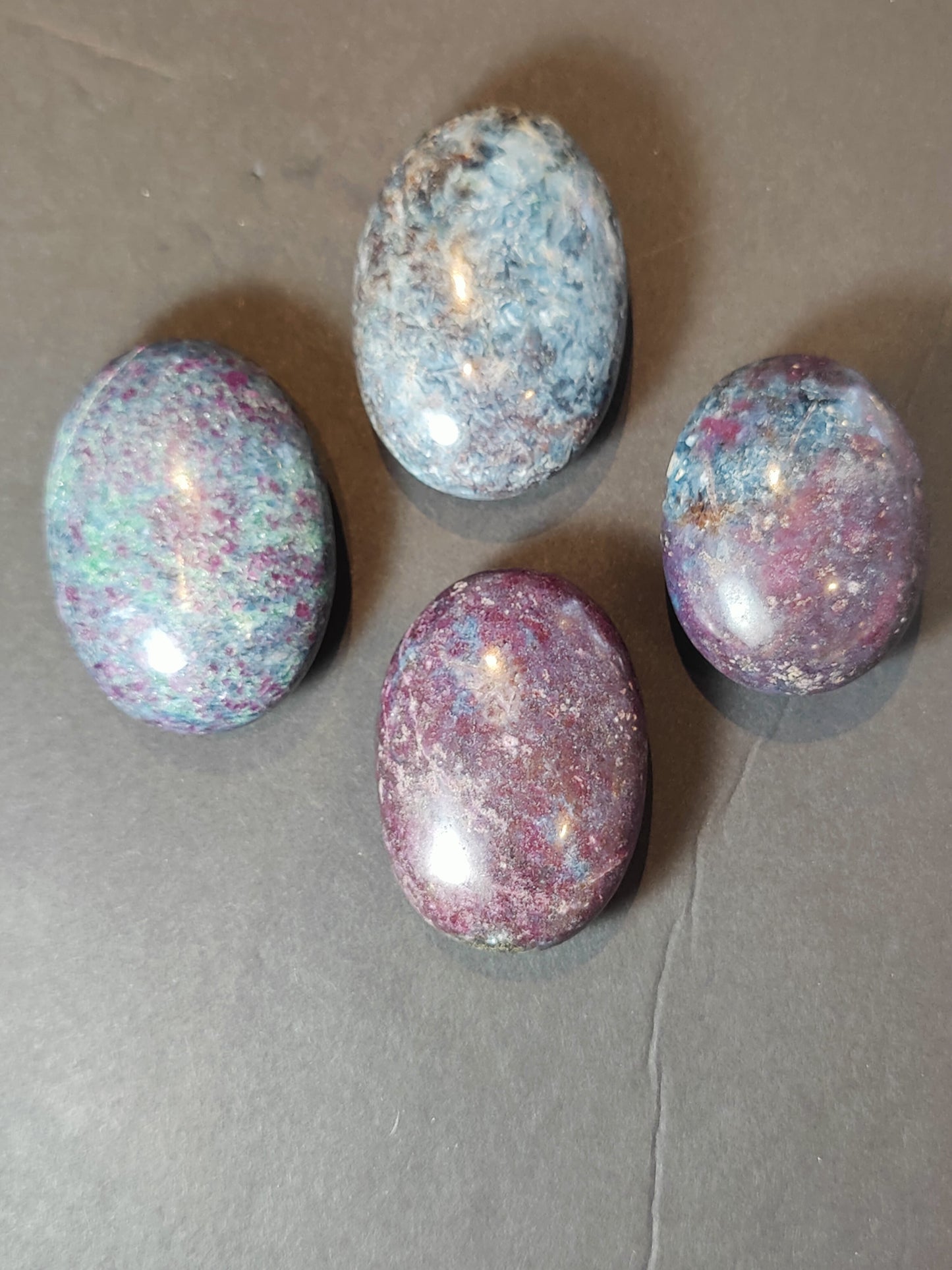 Ruby Kyanite Polished Spheres & Palmstones