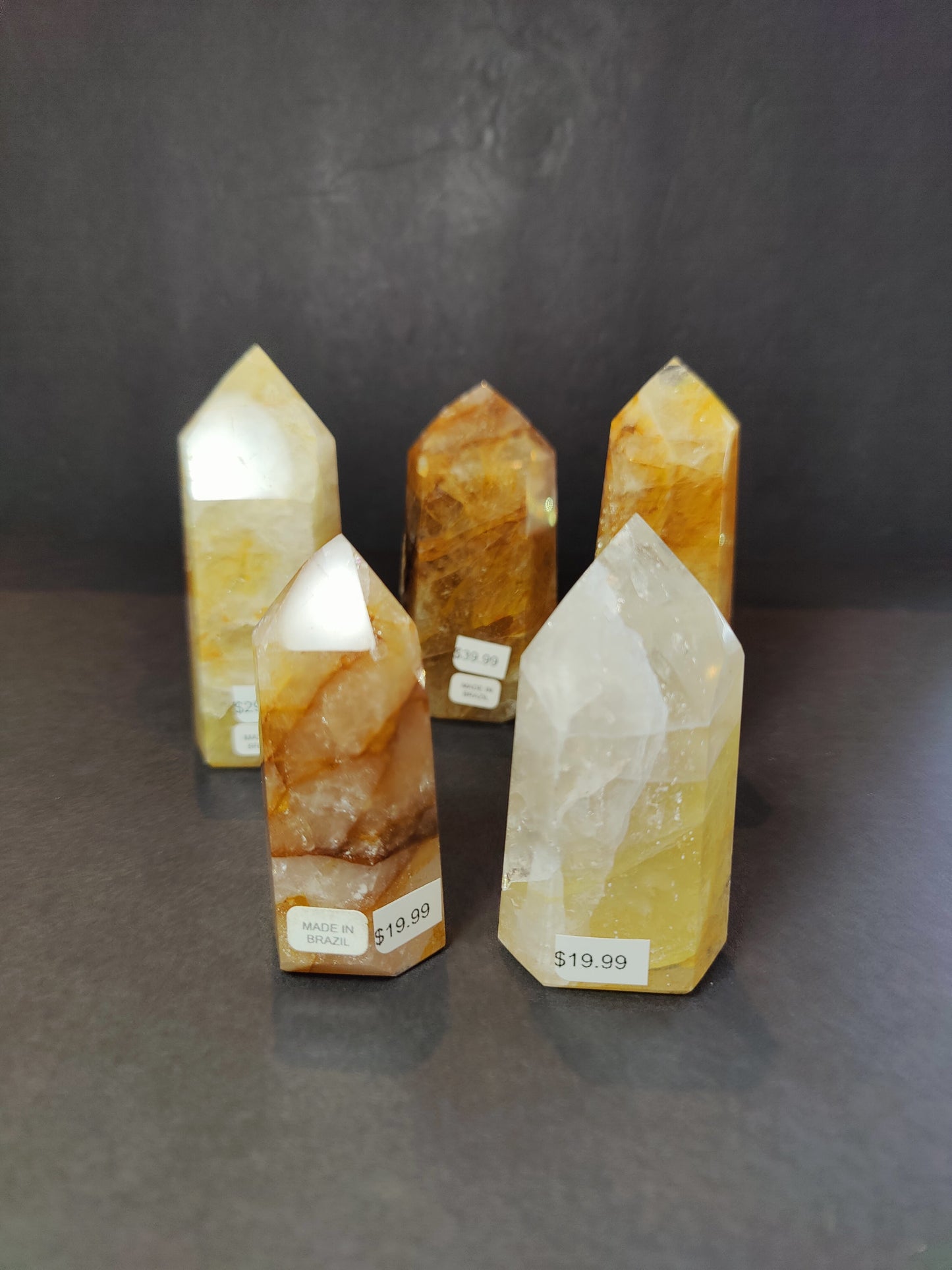 Golden Healer (Hematoid) Quartz Polished Obelisk Tower Sculpture
