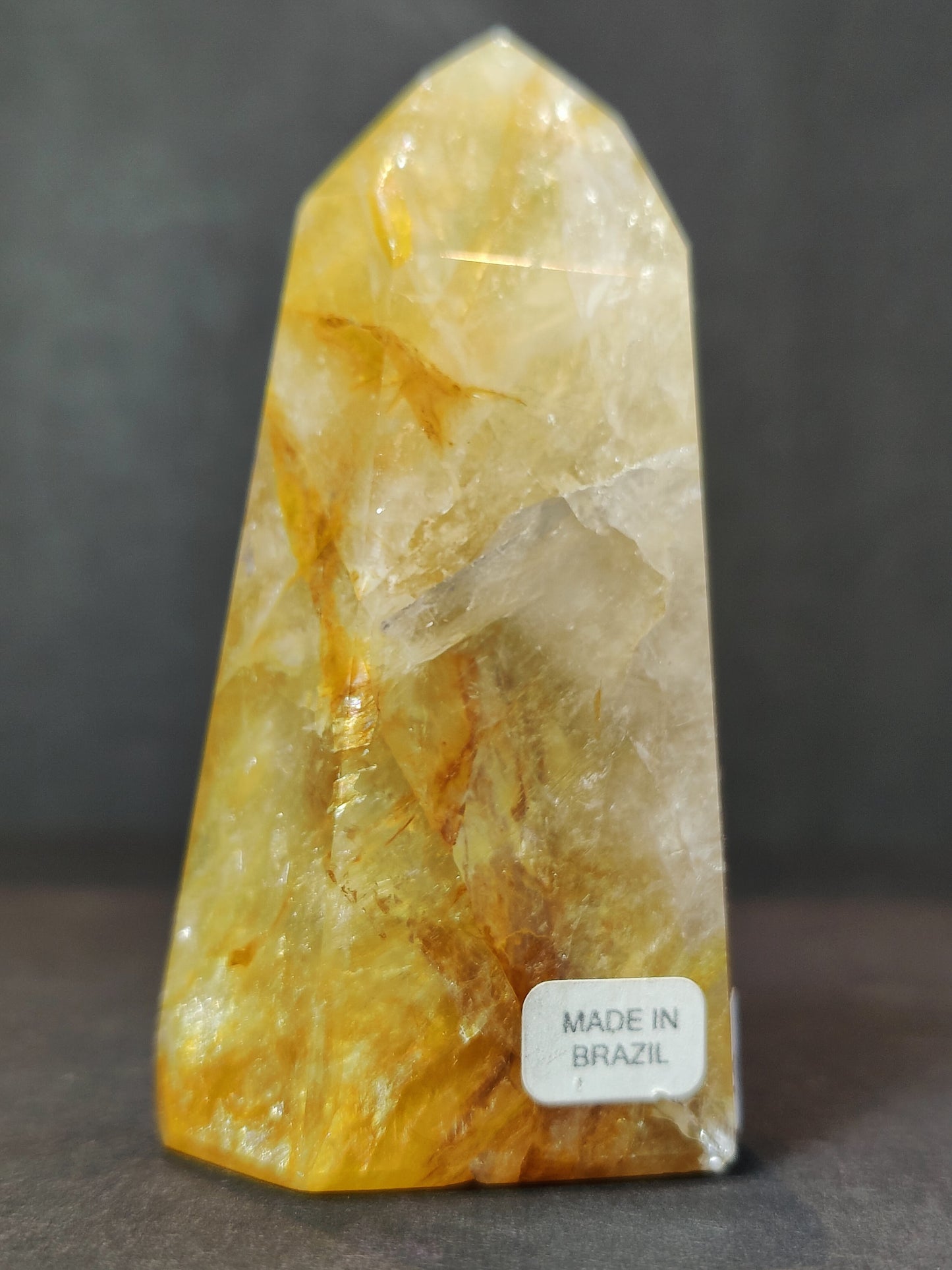 Golden Healer (Hematoid) Quartz Polished Obelisk Tower Sculpture