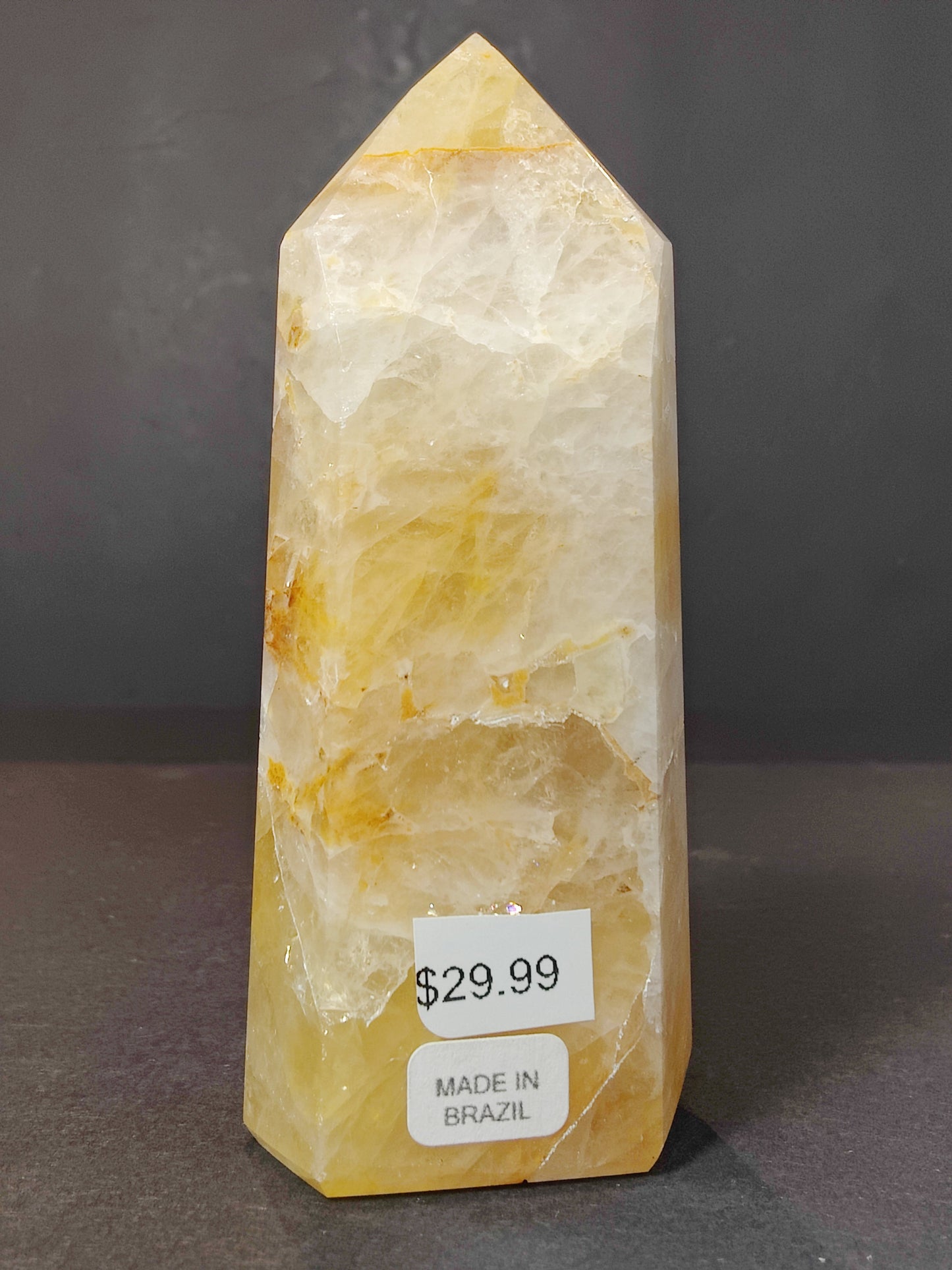 Golden Healer (Hematoid) Quartz Polished Obelisk Tower Sculpture