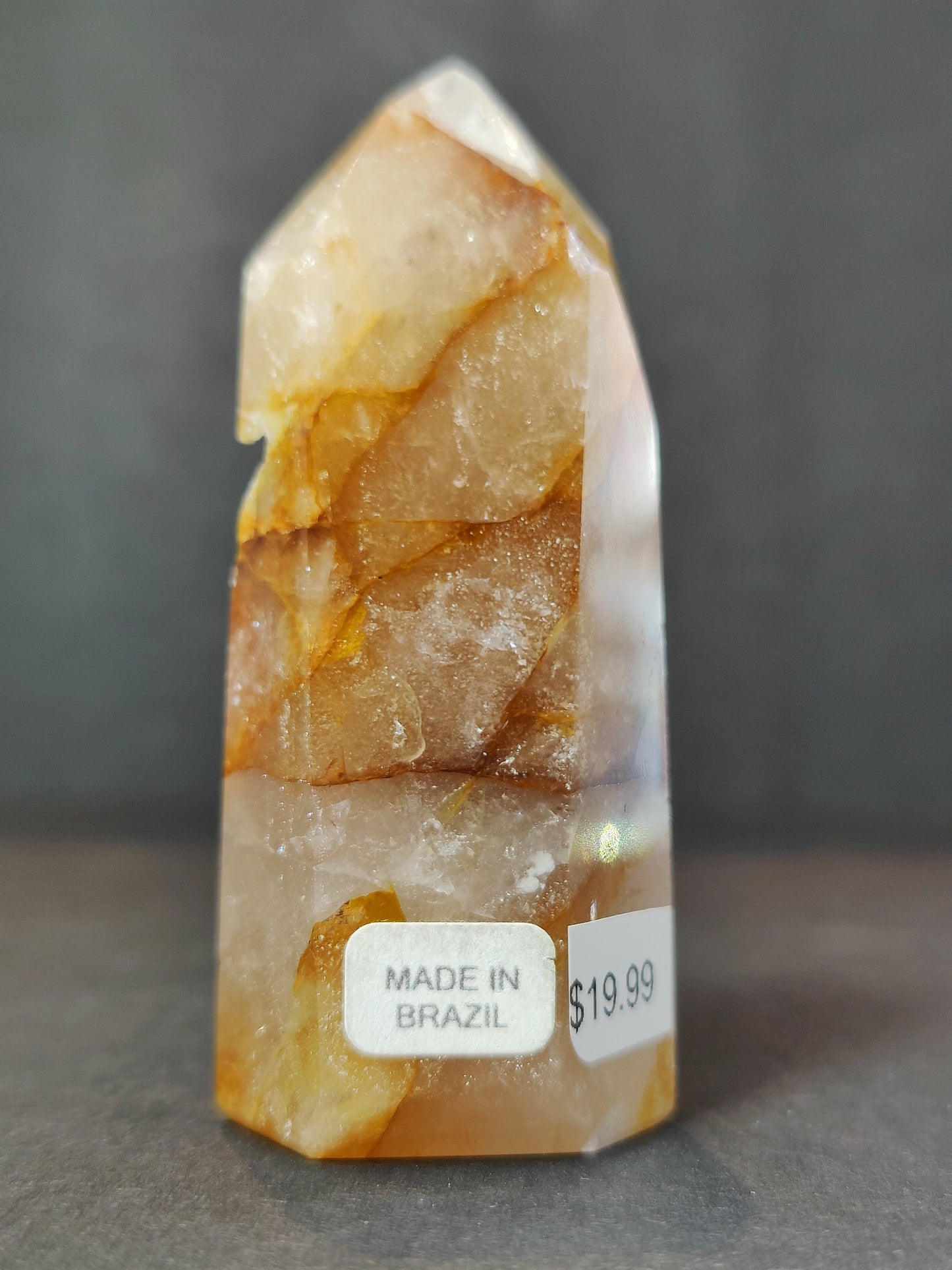 Golden Healer (Hematoid) Quartz Polished Obelisk Tower Sculpture
