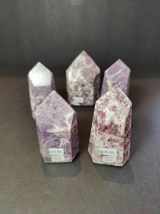 lepidolite Polished Obelisk Tower Sculpture
