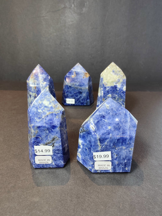 Sodalite Polished Obelisk Tower Sculpture