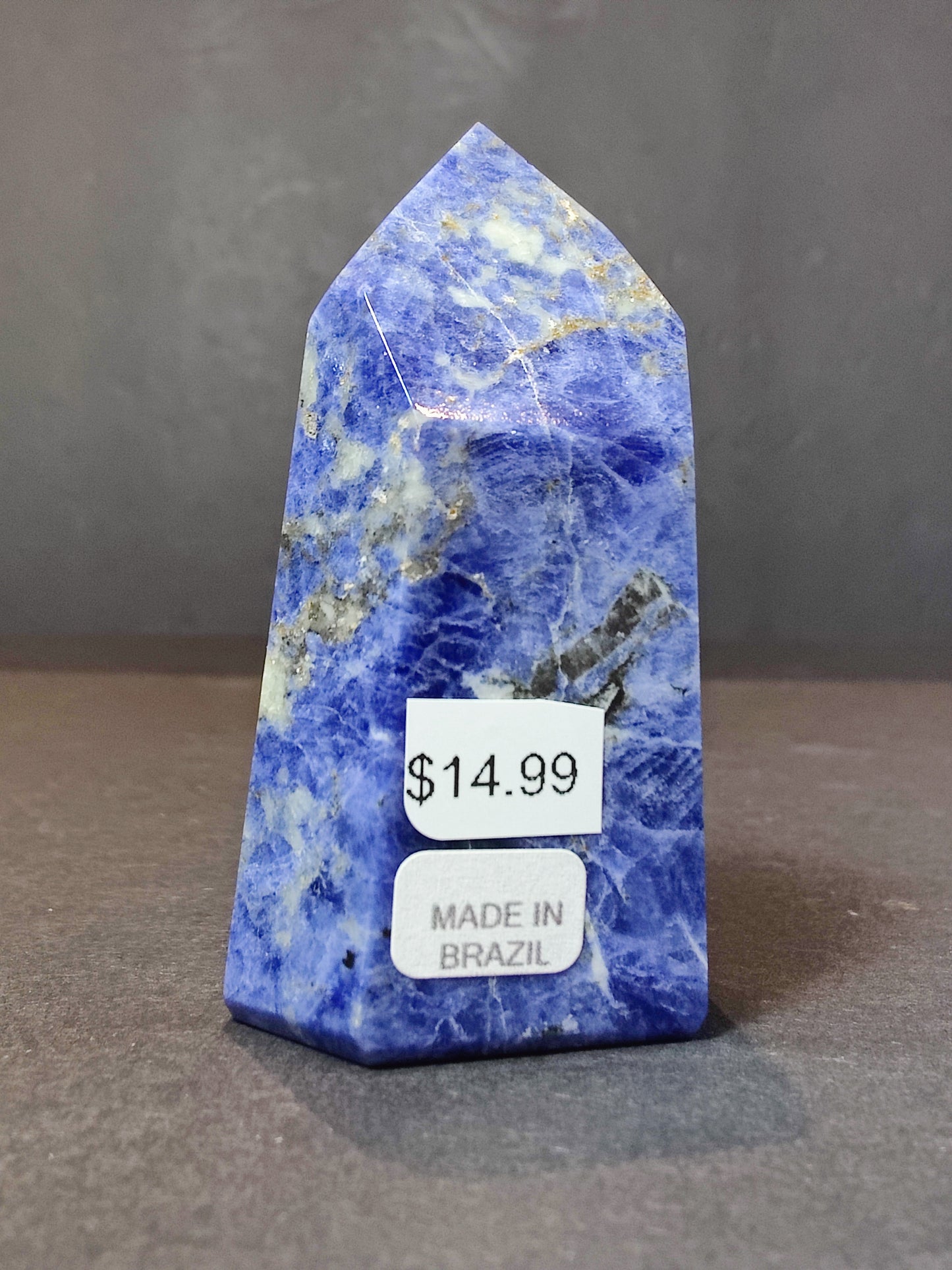 Sodalite Polished Obelisk Tower Sculpture