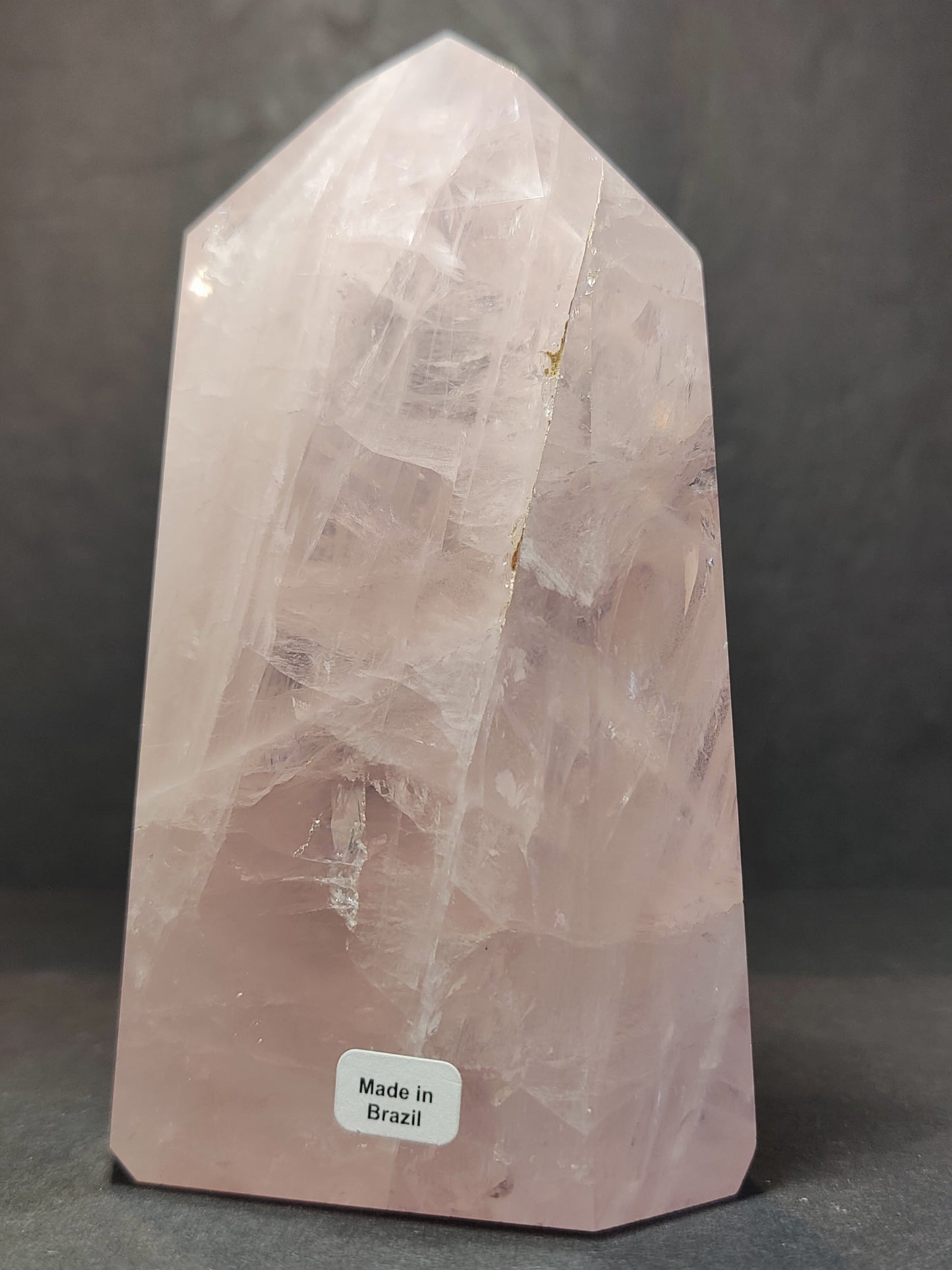 Rose Quartz Polished Obelisk Tower Sculpture