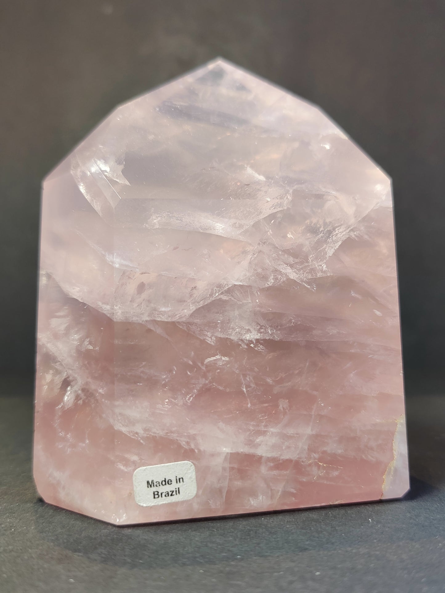 Rose Quartz Polished Obelisk Tower Sculpture