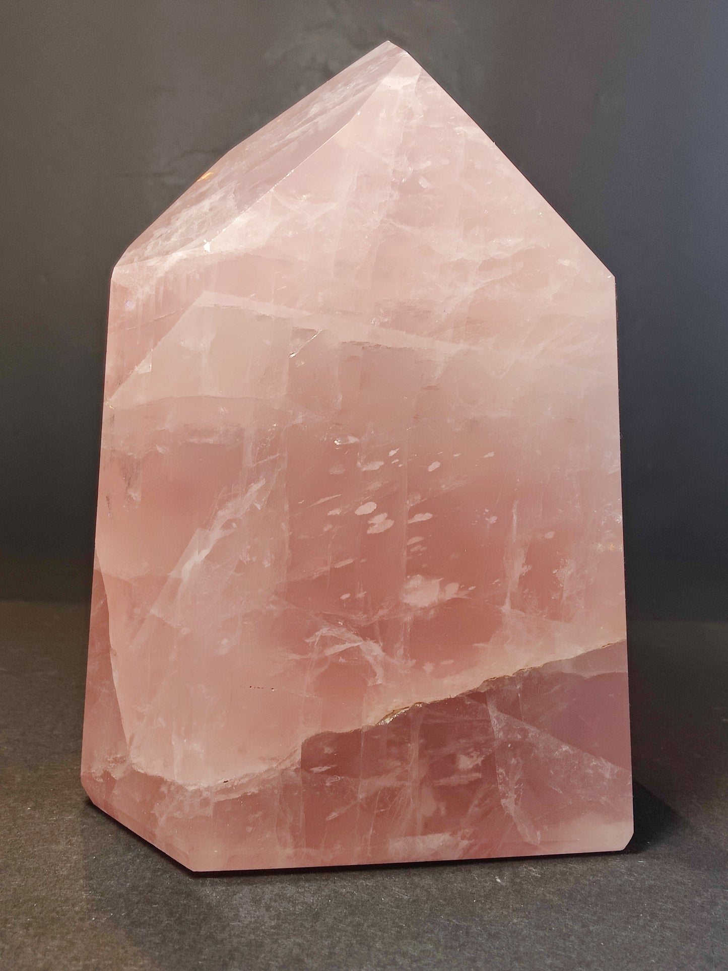 Rose Quartz Polished Obelisk Tower Sculpture