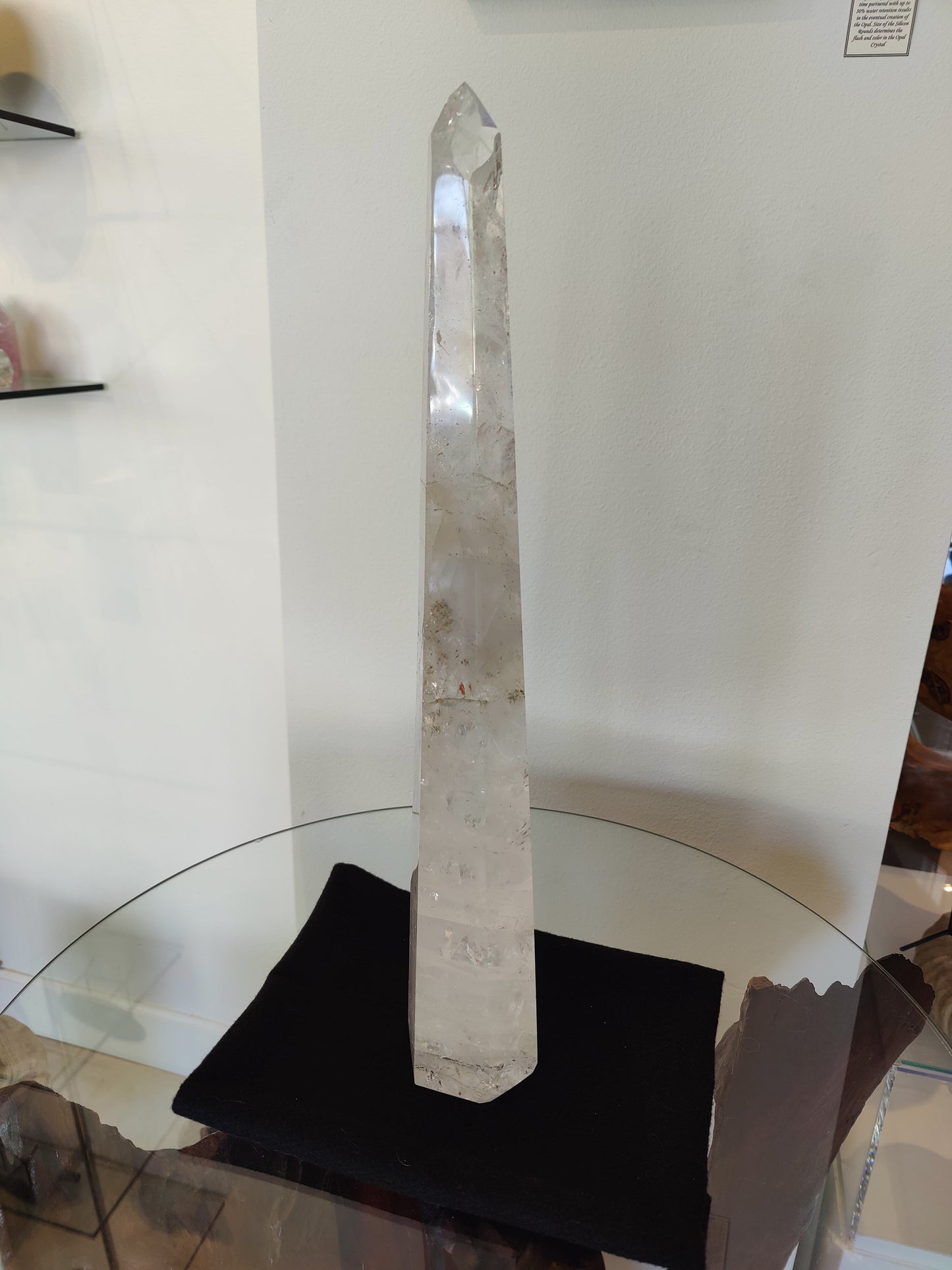 Clear Quartz Polished Obelisk Sculpture 3.35kg 20.5" | Rare Earth Gallery