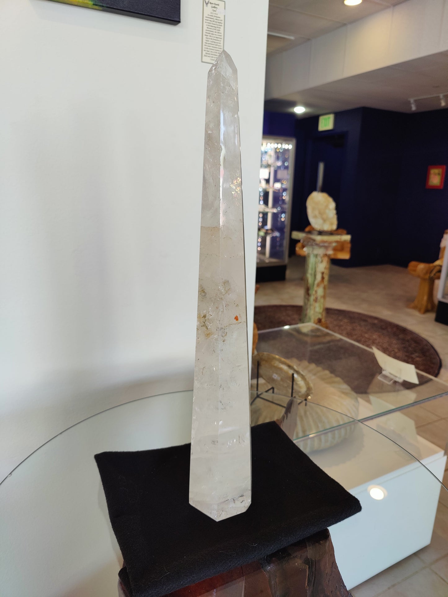 Clear Quartz Polished Obelisk Sculpture 3.35kg 20.5" | Rare Earth Gallery