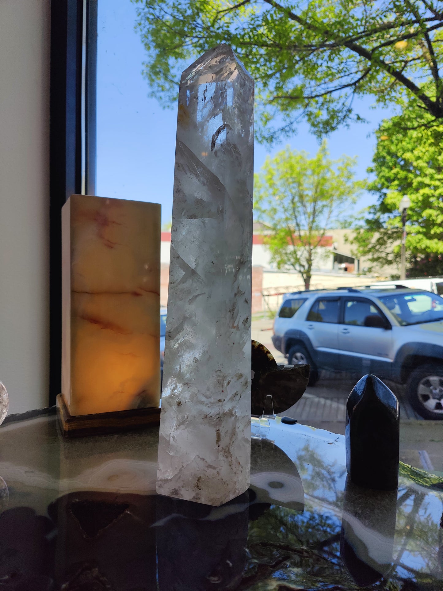 Clear Quartz Polished Obelisk 5.35kg 17.5"
