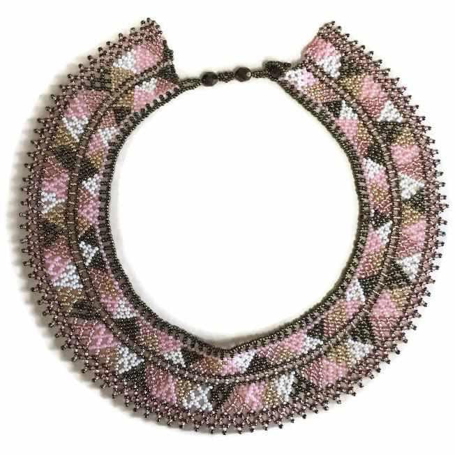 Seed Bead Collar Necklace Statement Beaded Bib Necklace Fair Trade - Guatemala