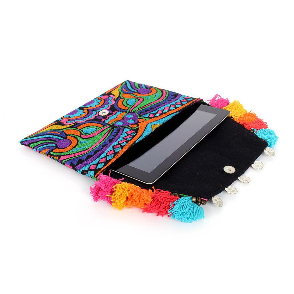 Embroidered Multi Tassel Clutch Bag iPad Case – Thailand