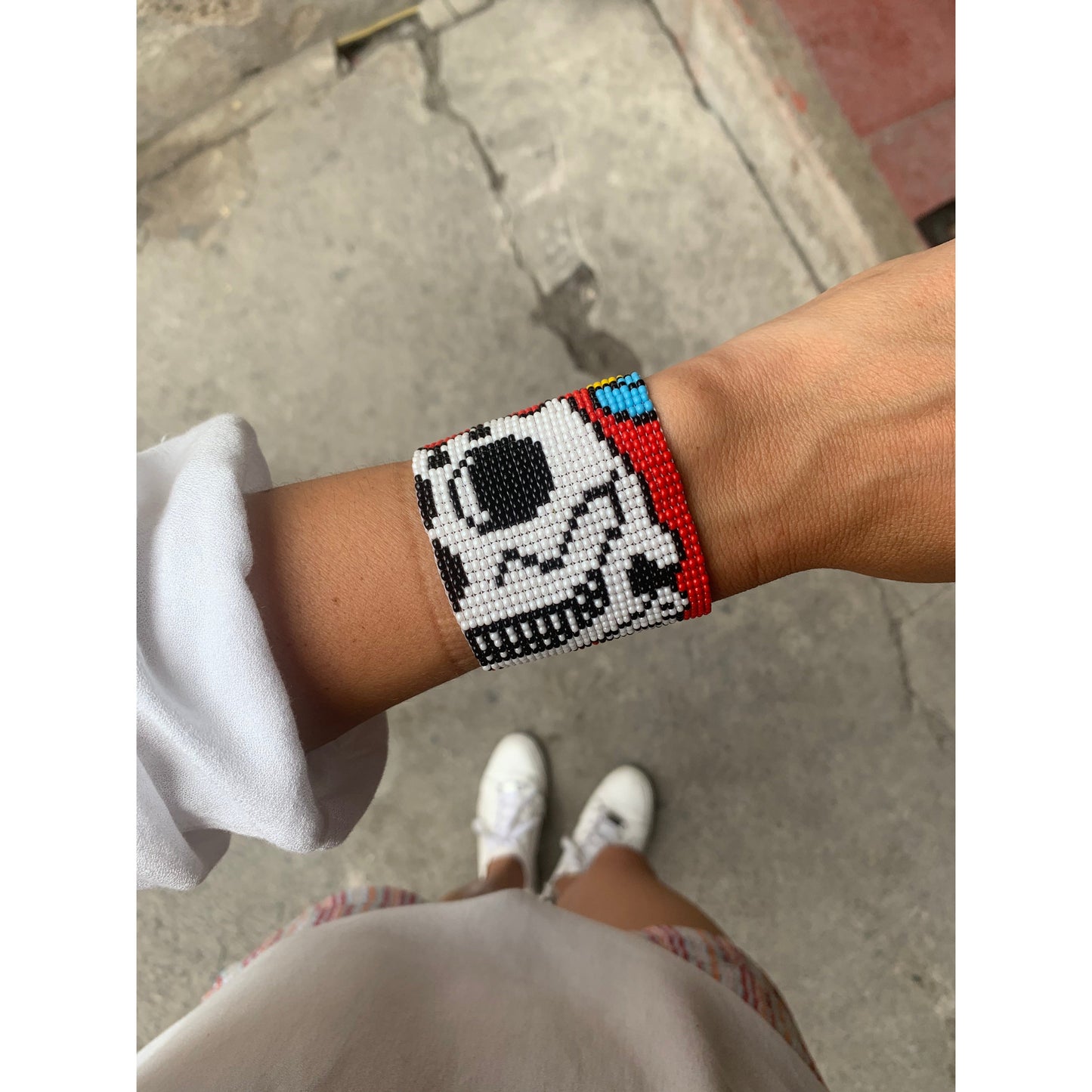 Sugar Skull | Catrina Seed Bead Magnetic Closure Bracelet - Guatemala