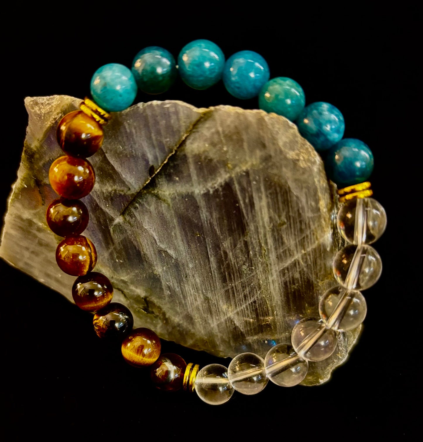 Blue Apatite Tiger Eye Intention Bracelet