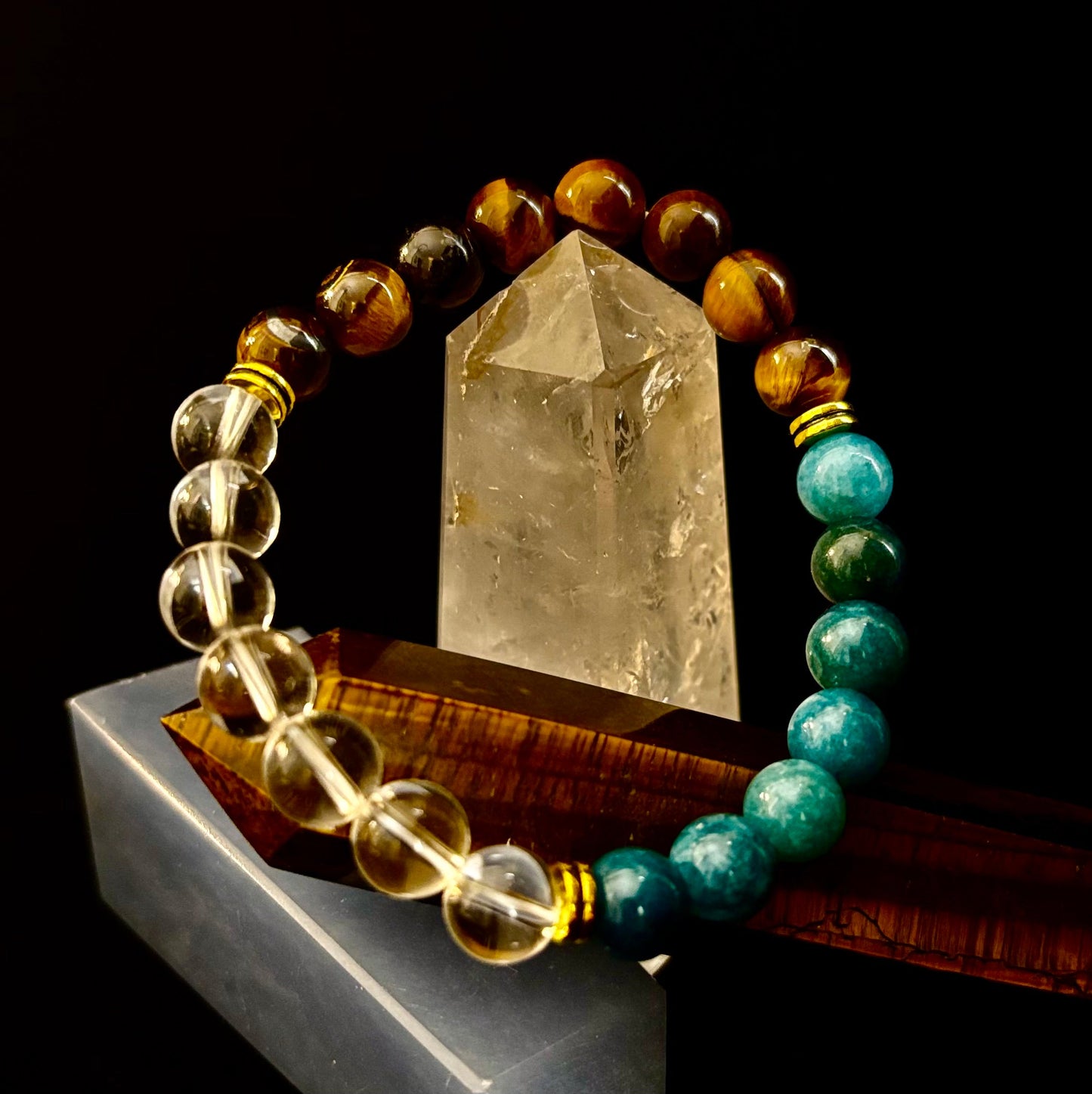 Blue Apatite Tiger Eye Intention Bracelet