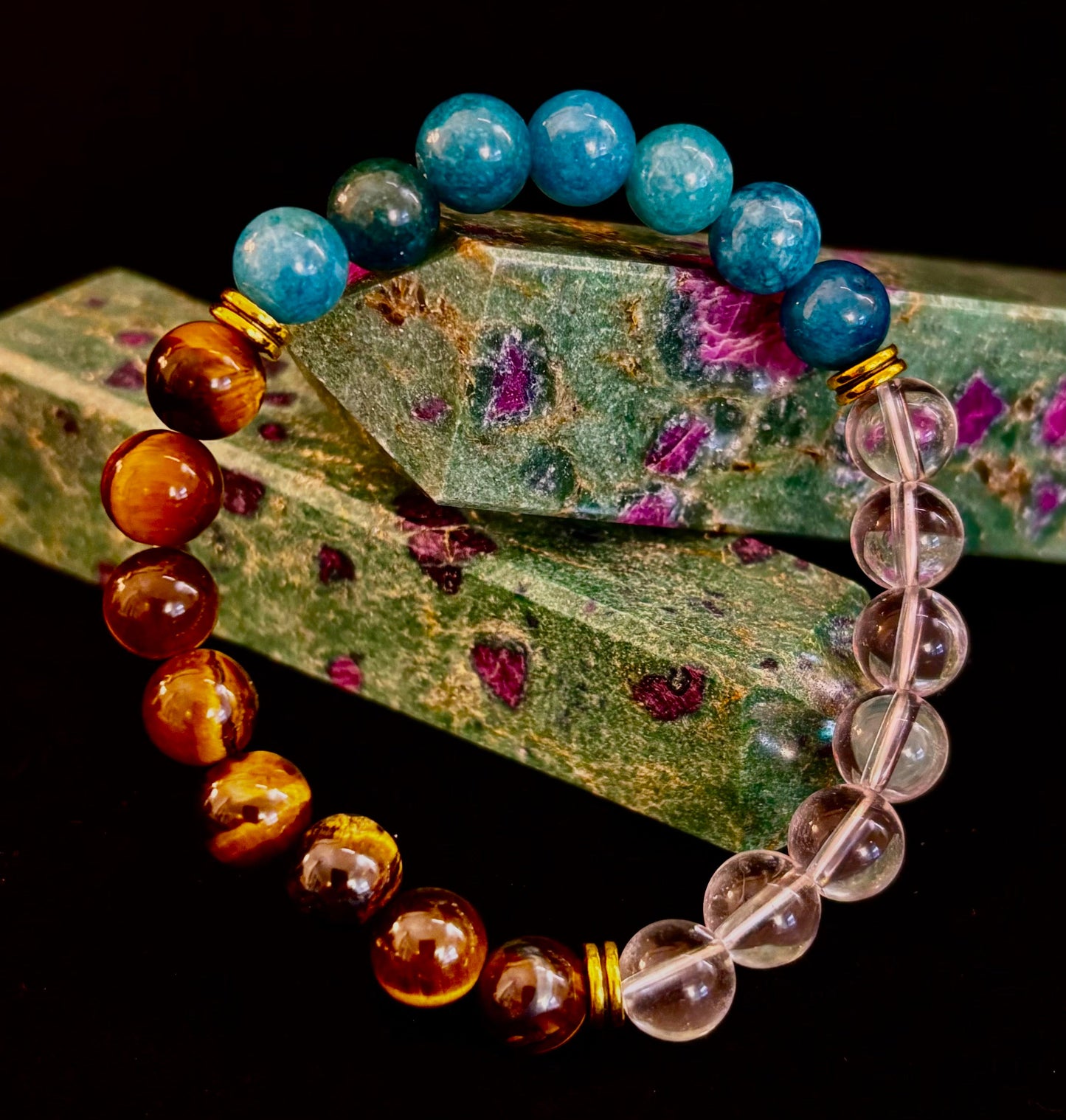 Blue Apatite Tiger Eye Intention Bracelet