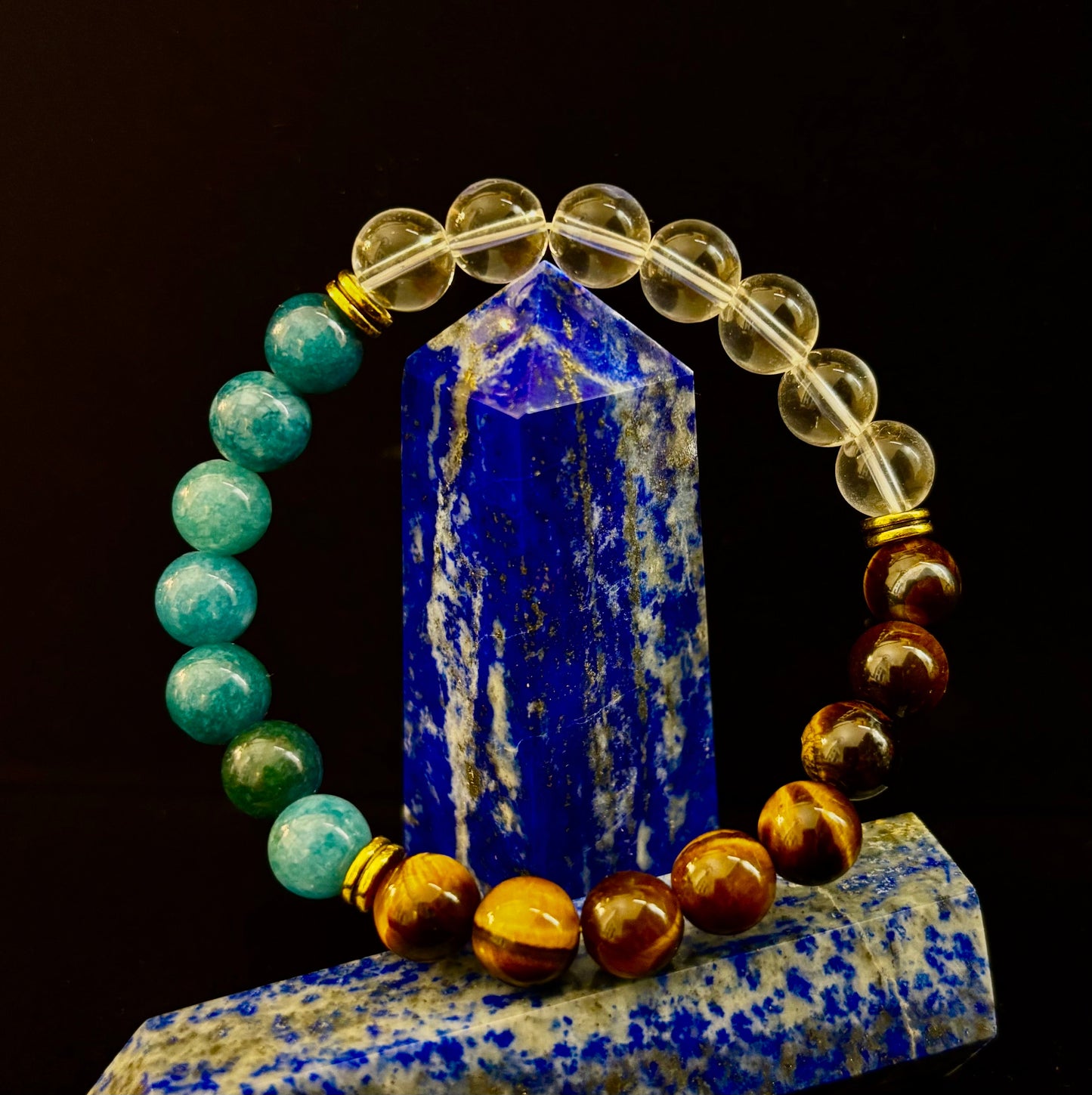 Blue Apatite Tiger Eye Intention Bracelet