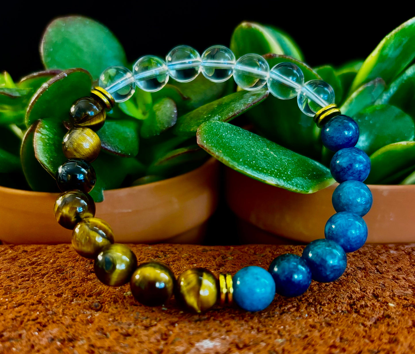 Blue Apatite Tiger Eye Intention Bracelet