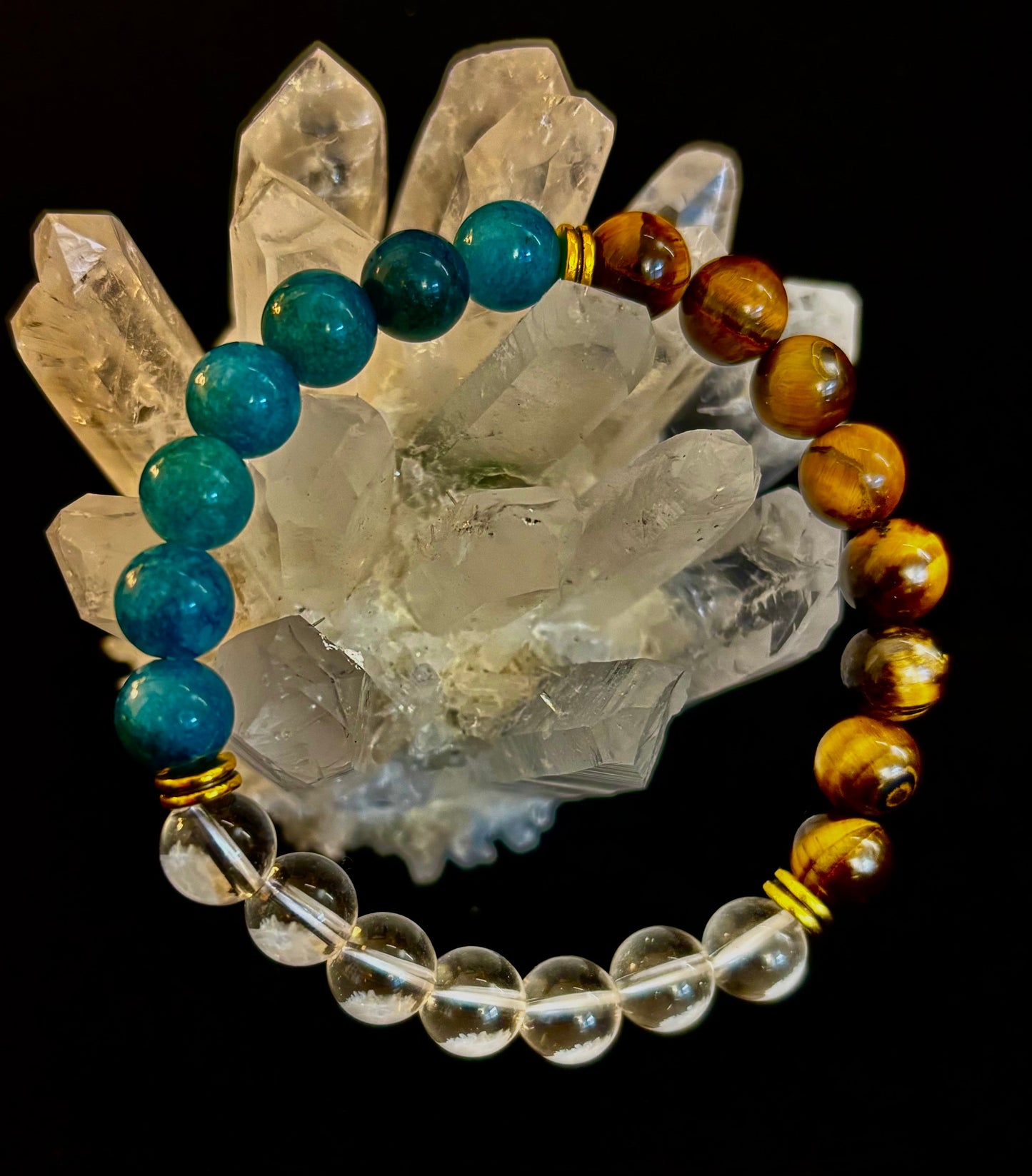 Blue Apatite Tiger Eye Intention Bracelet