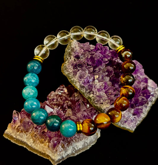 Blue Apatite Tiger Eye Intention Bracelet