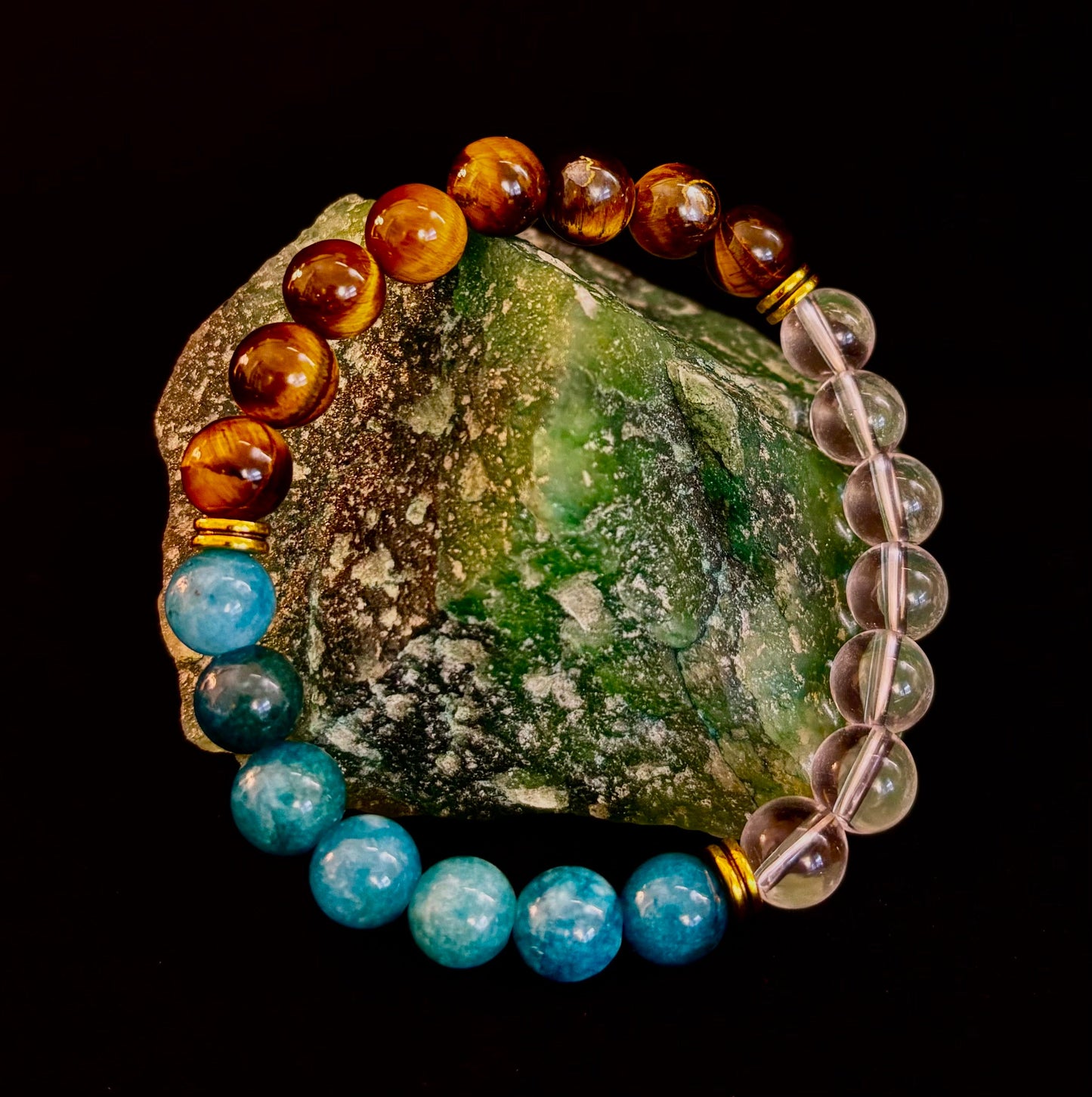 Blue Apatite Tiger Eye Intention Bracelet