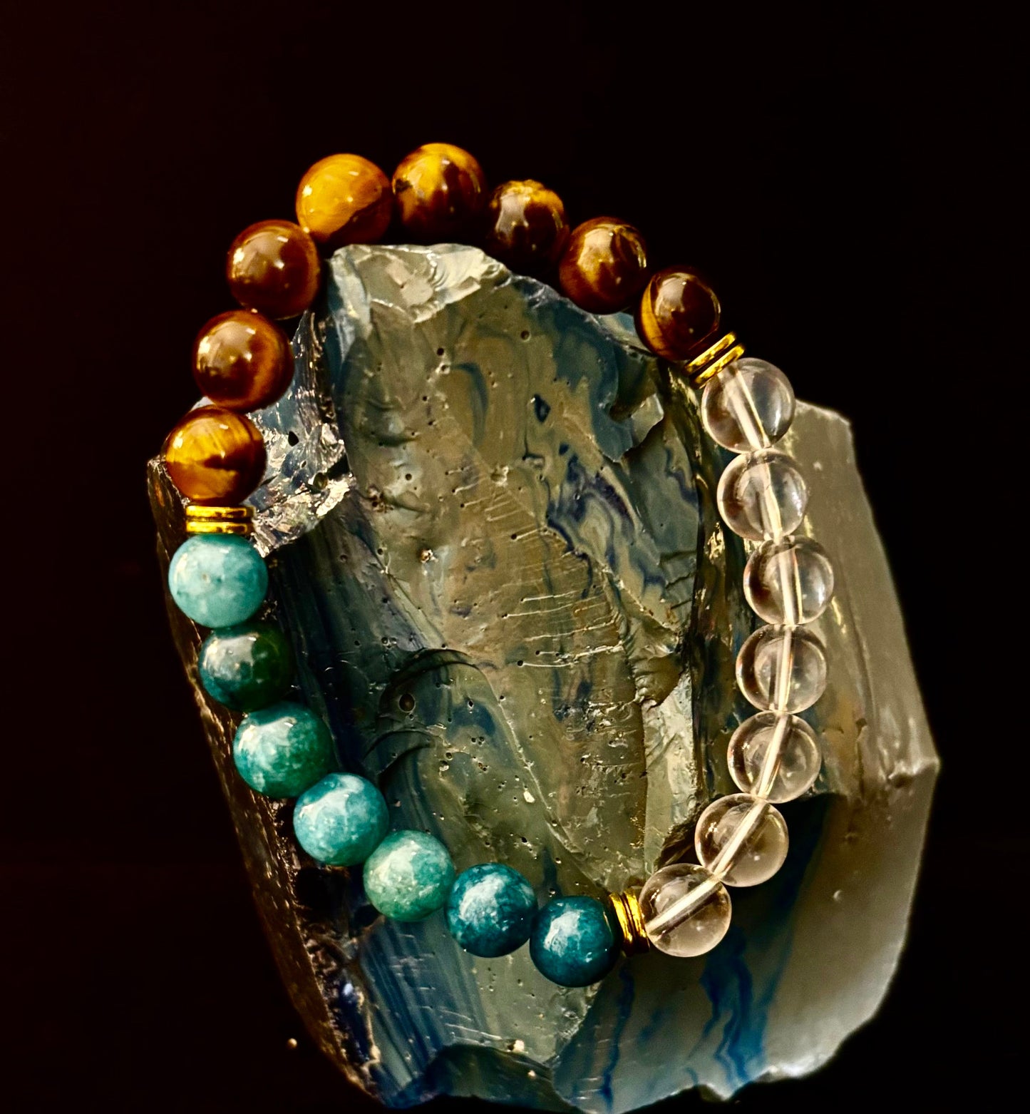 Blue Apatite Tiger Eye Intention Bracelet
