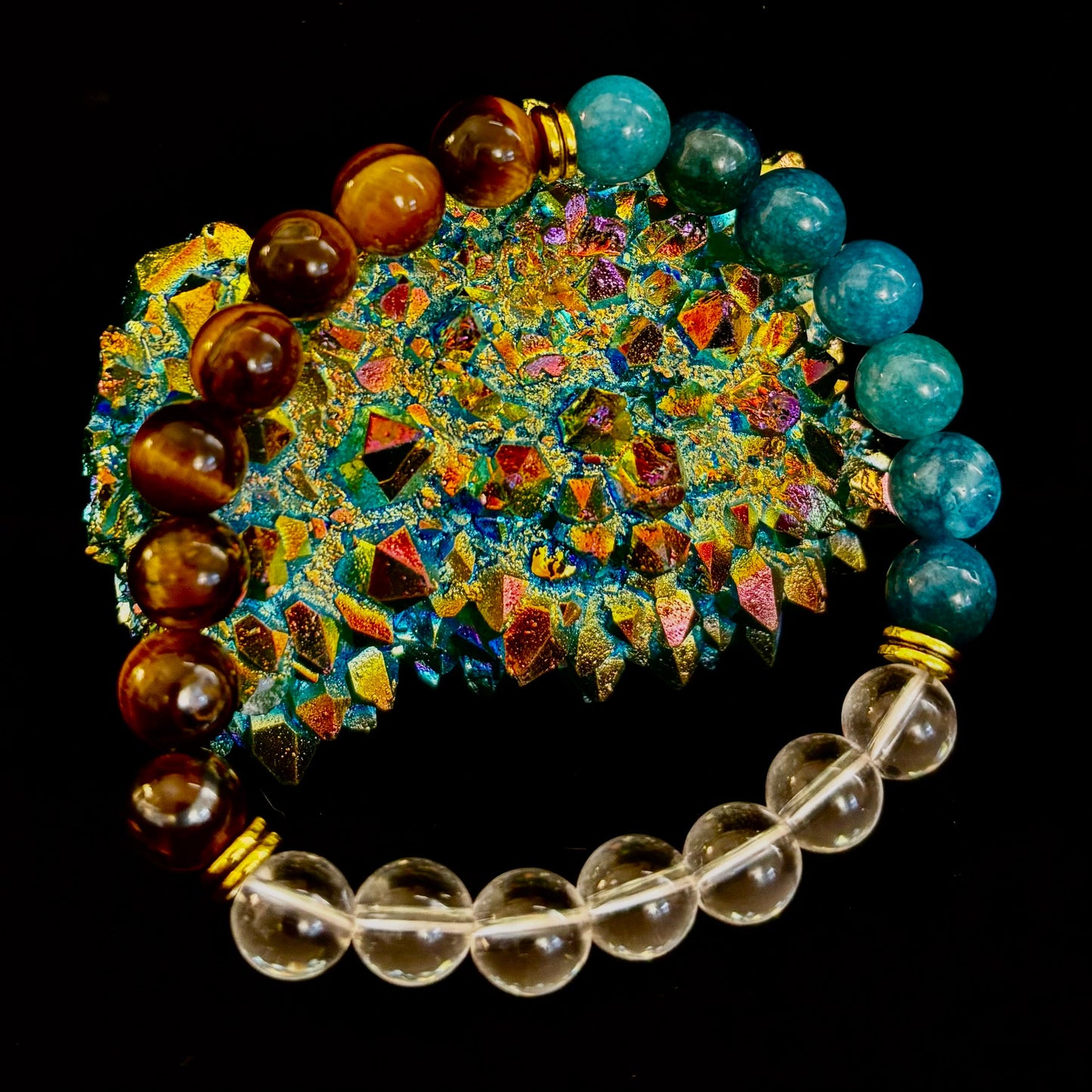 Blue Apatite Tiger Eye Intention Bracelet