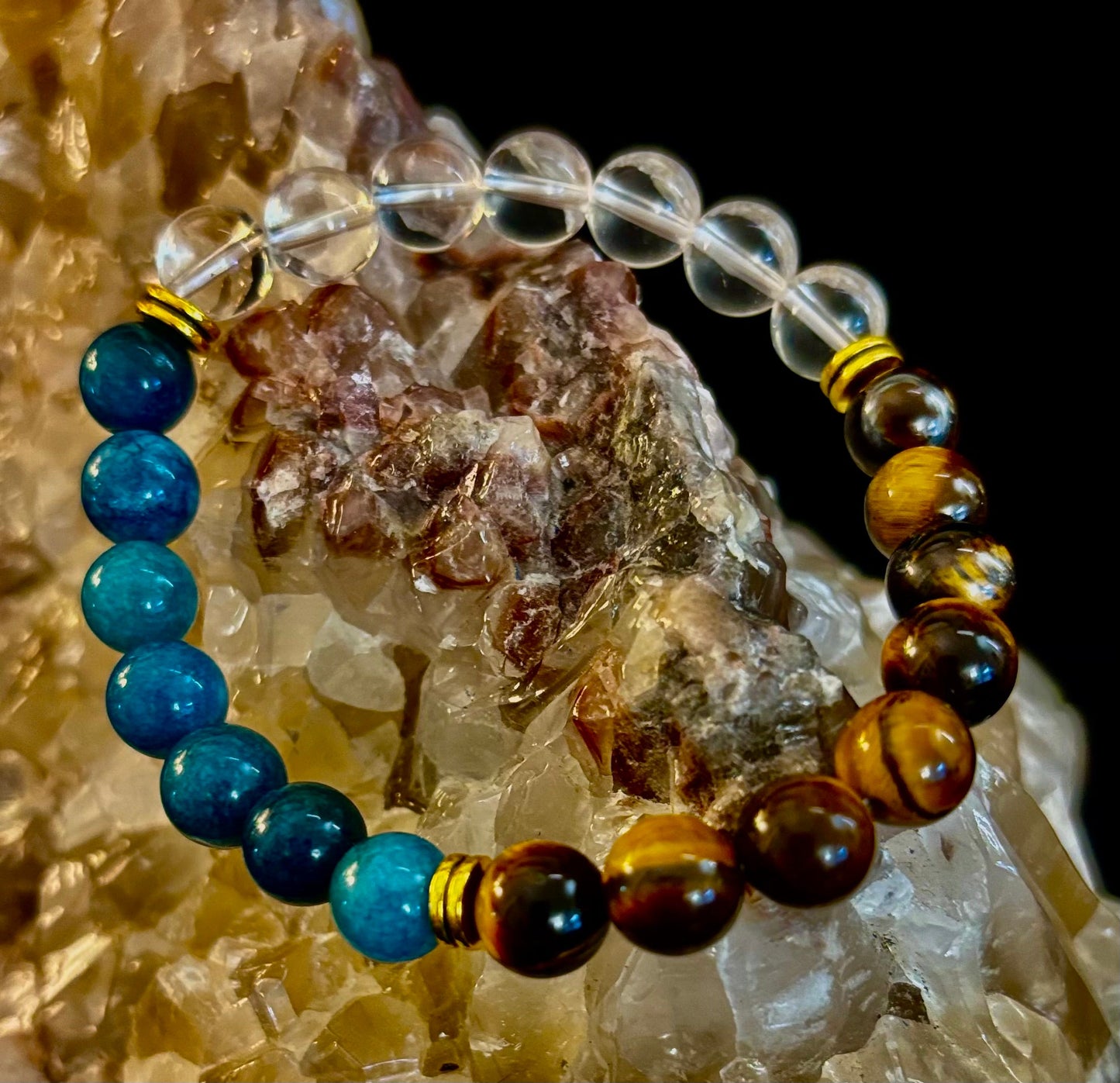 Blue Apatite Tiger Eye Intention Bracelet