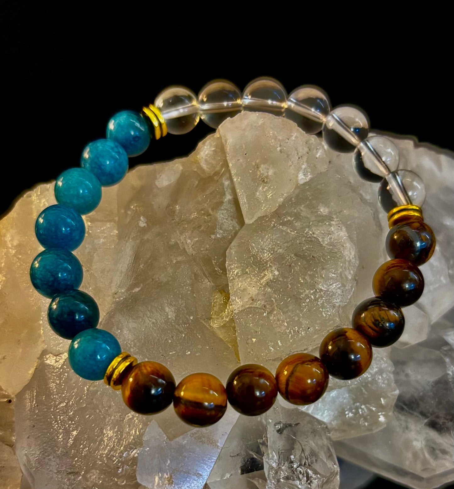 Blue Apatite Tiger Eye Intention Bracelet