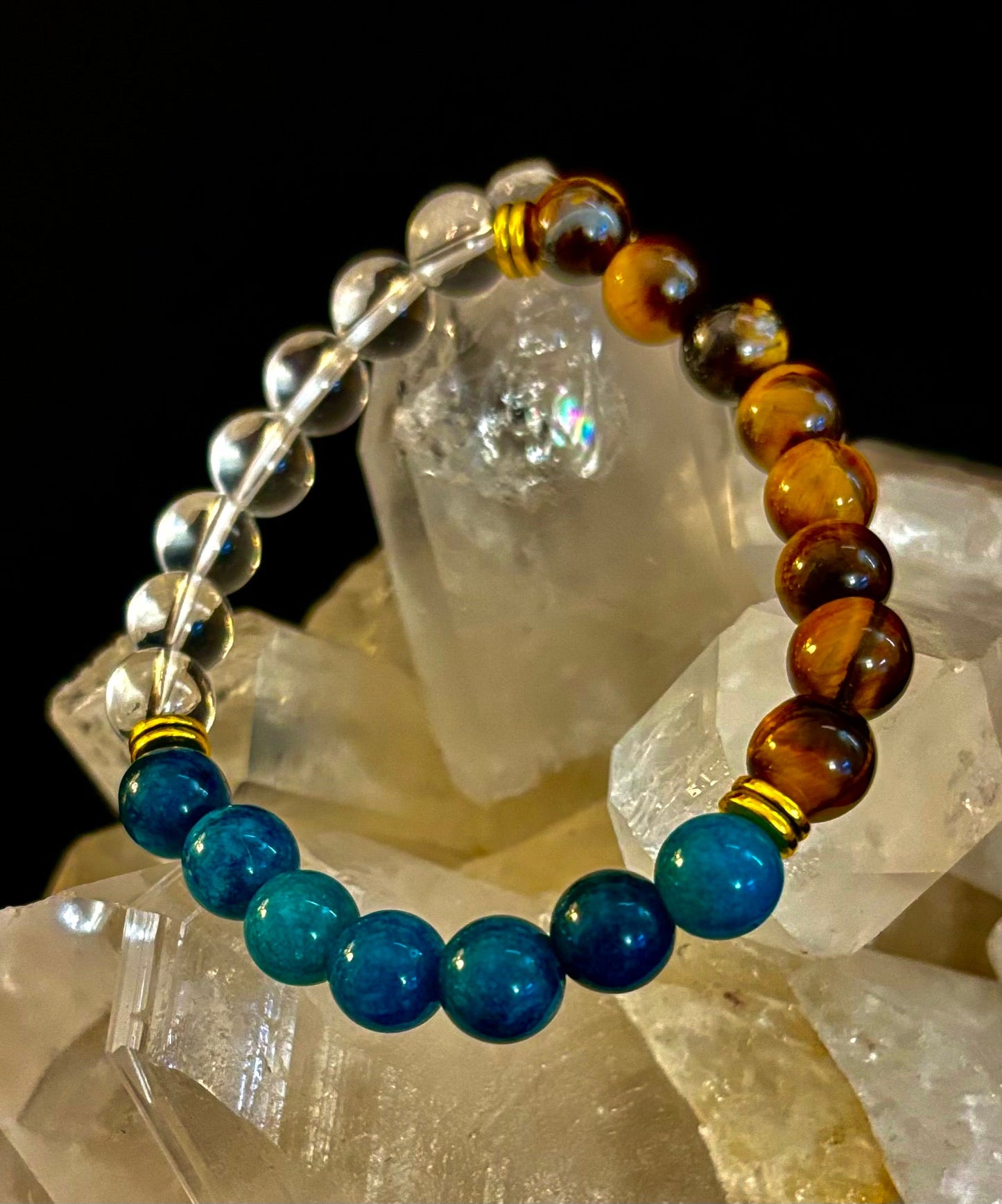 Blue Apatite Tiger Eye Intention Bracelet