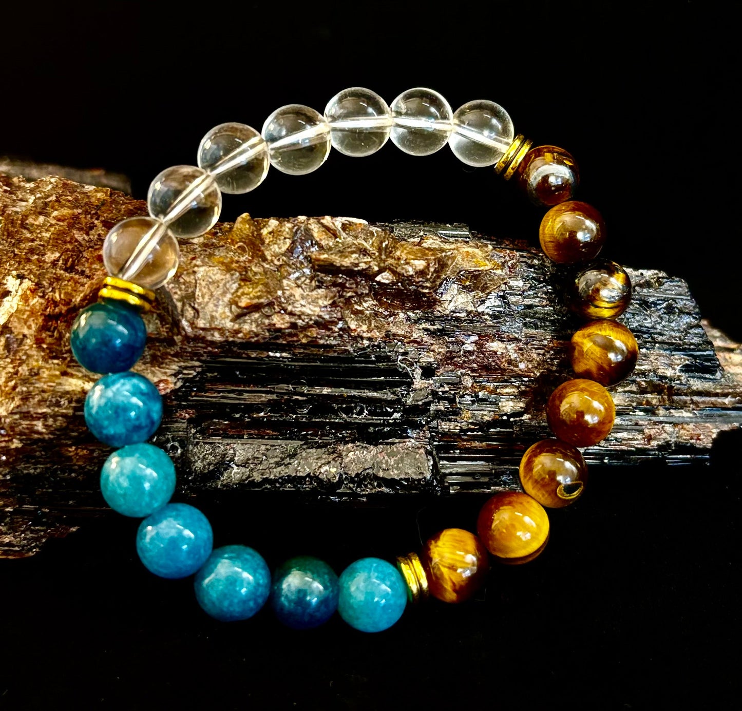 Blue Apatite Tiger Eye Intention Bracelet