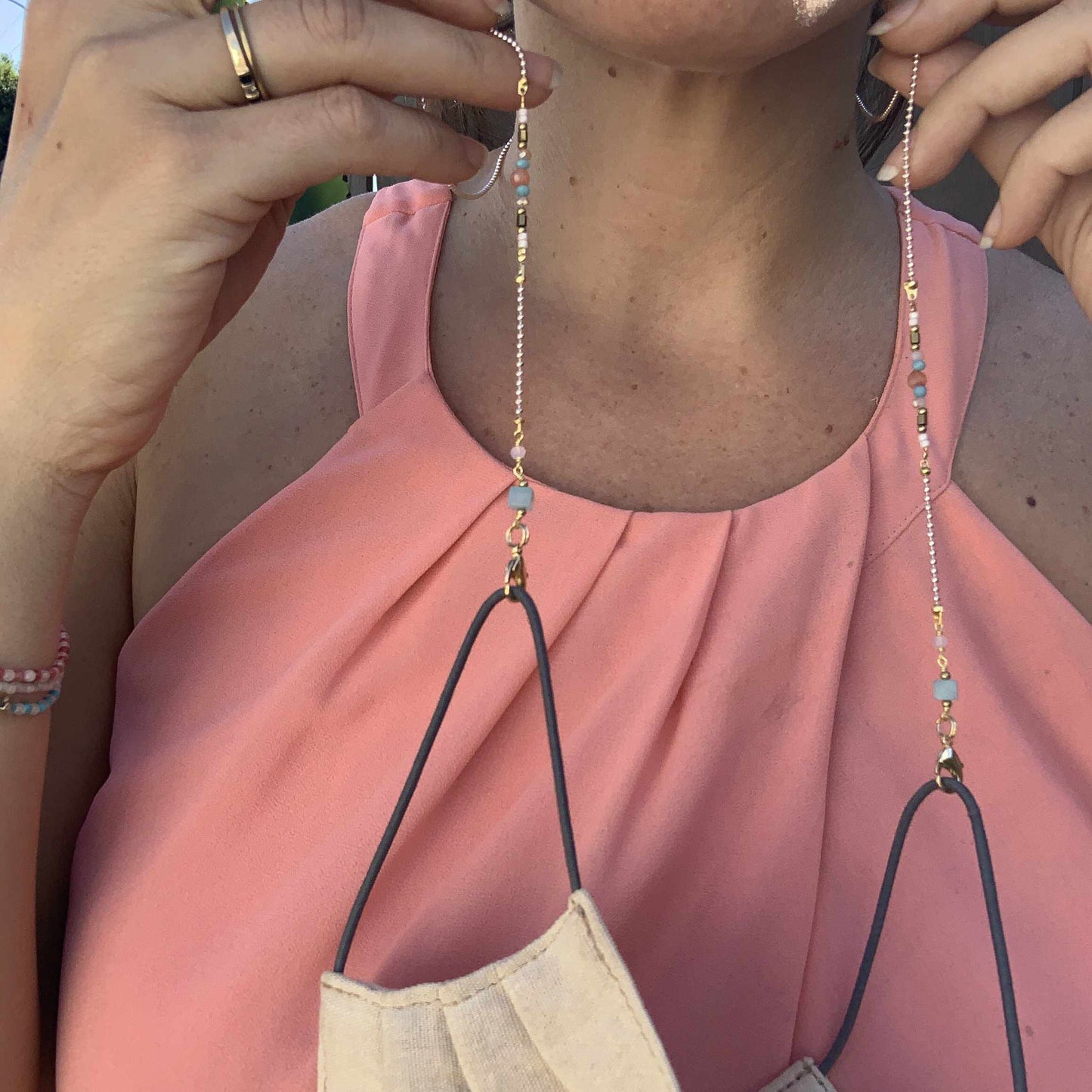 Olivia Semi-precious Stone Sunglass Chain - Thailand