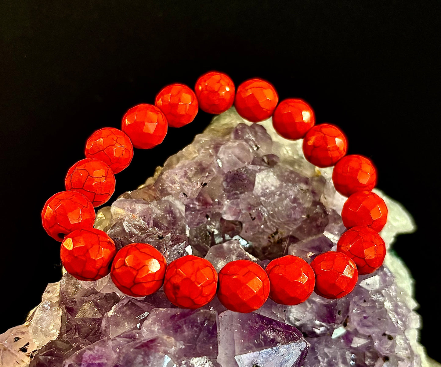 Wicked Glam Fire Orange Howlite Bracelet