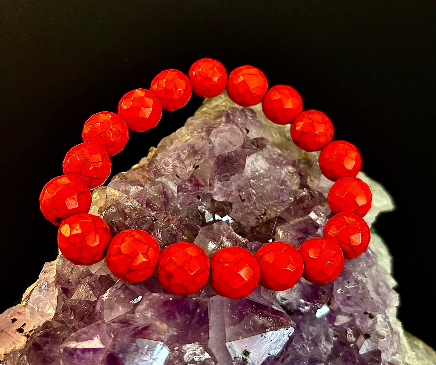 Wicked Glam Fire Orange Howlite Bracelet