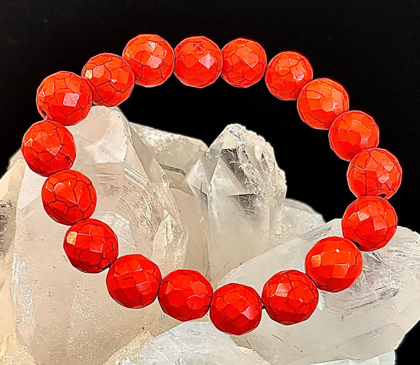 Wicked Glam Fire Orange Howlite Bracelet
