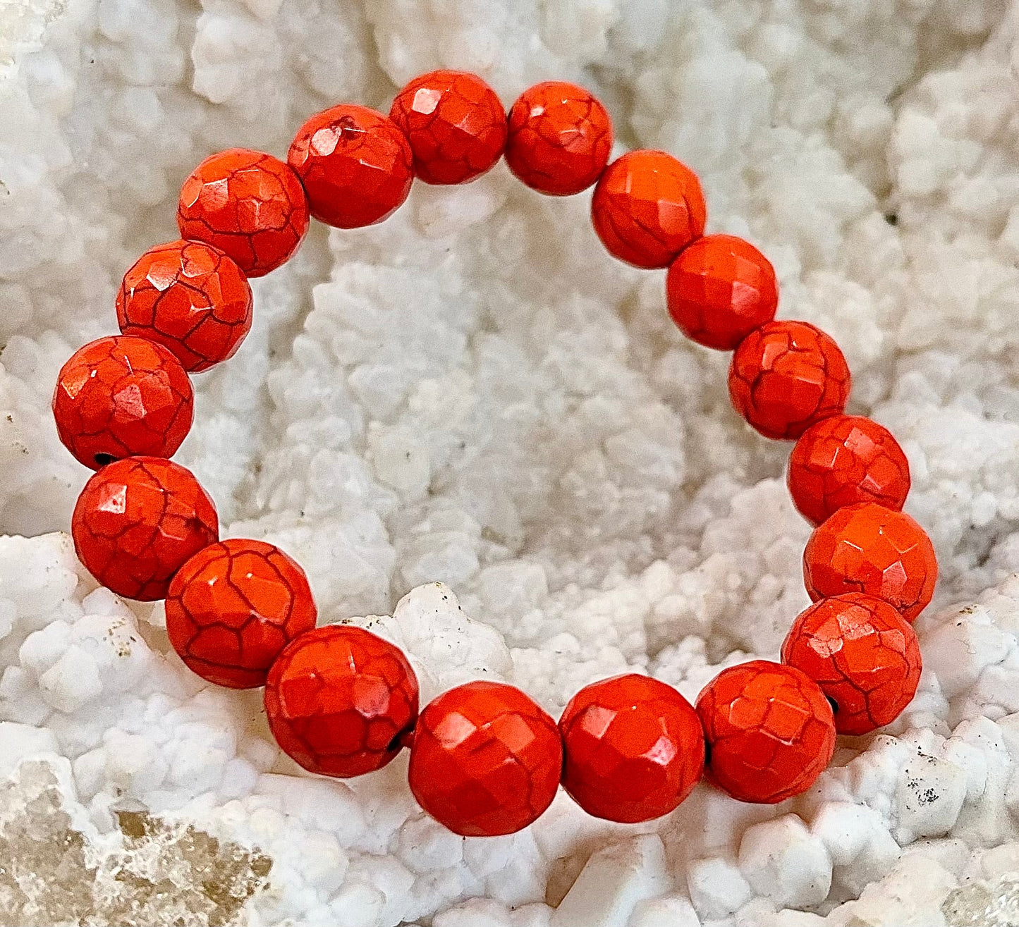 Wicked Glam Fire Orange Howlite Bracelet